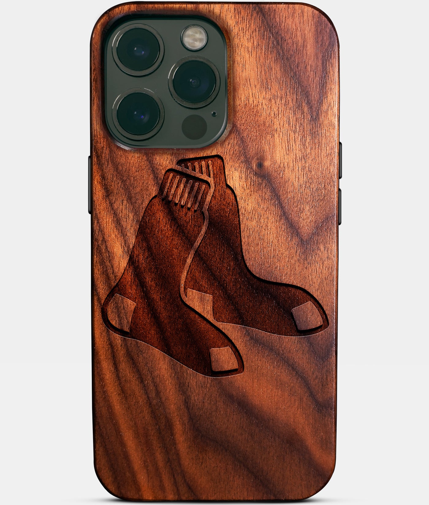 Custom Boston Red Sox iPhone 14/14 Pro/14 Pro Max/14 Plus Case - Carved Wood Red Sox Cover - Eco-friendly Boston Red Sox iPhone 14 Case - Custom Boston Red Sox Gift For Him - Monogrammed Personalized iPhone 14 Cover By Engraved In Nature