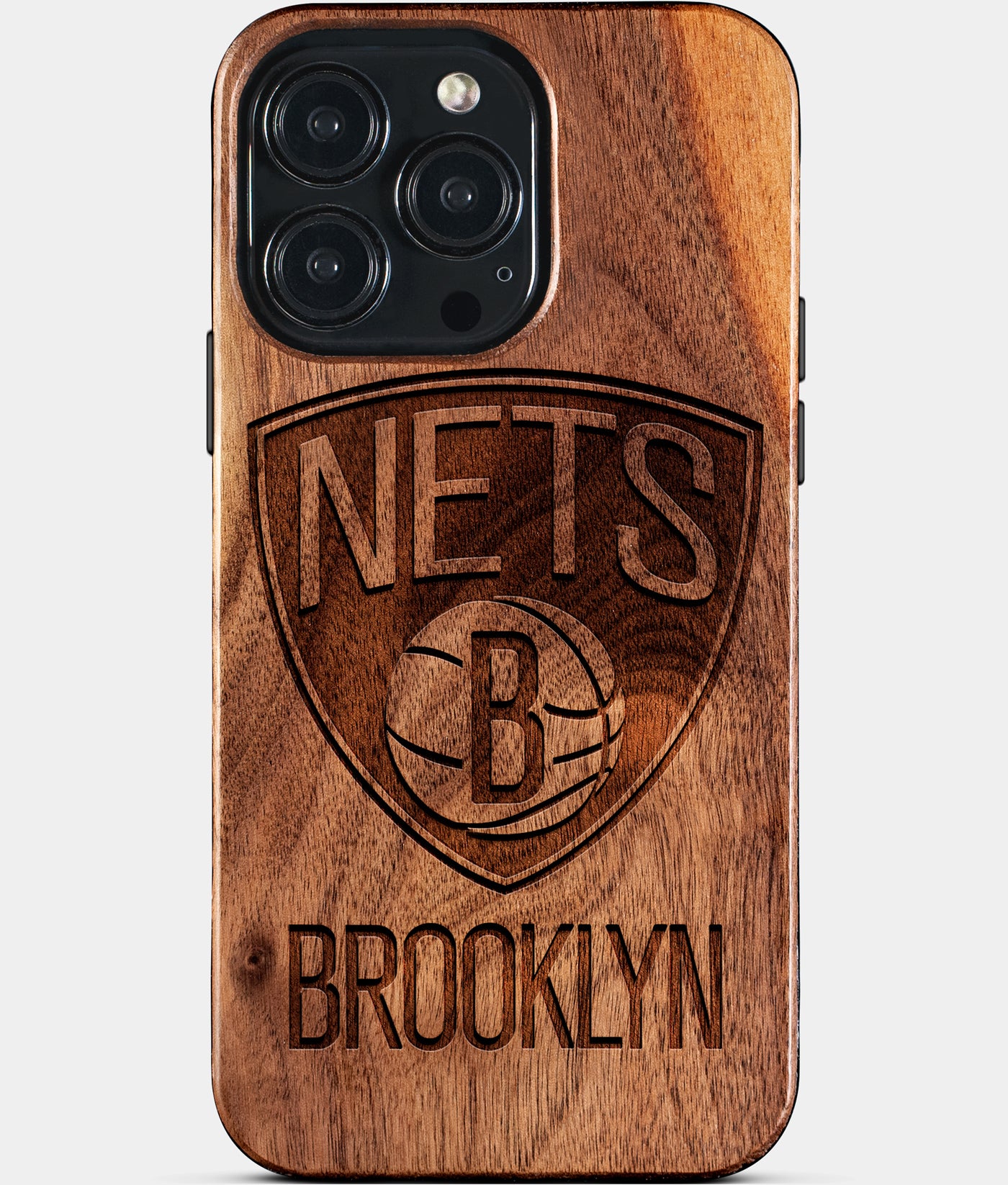 Custom Brooklyn Nets iPhone 15/15 Pro/15 Pro Max/15 Plus Case - Carved Wood Nets Cover - Eco-friendly Brooklyn Nets iPhone 15 Case - Custom Brooklyn Nets Gift For Him - Monogrammed Personalized iPhone 15 Cover By Engraved In Nature