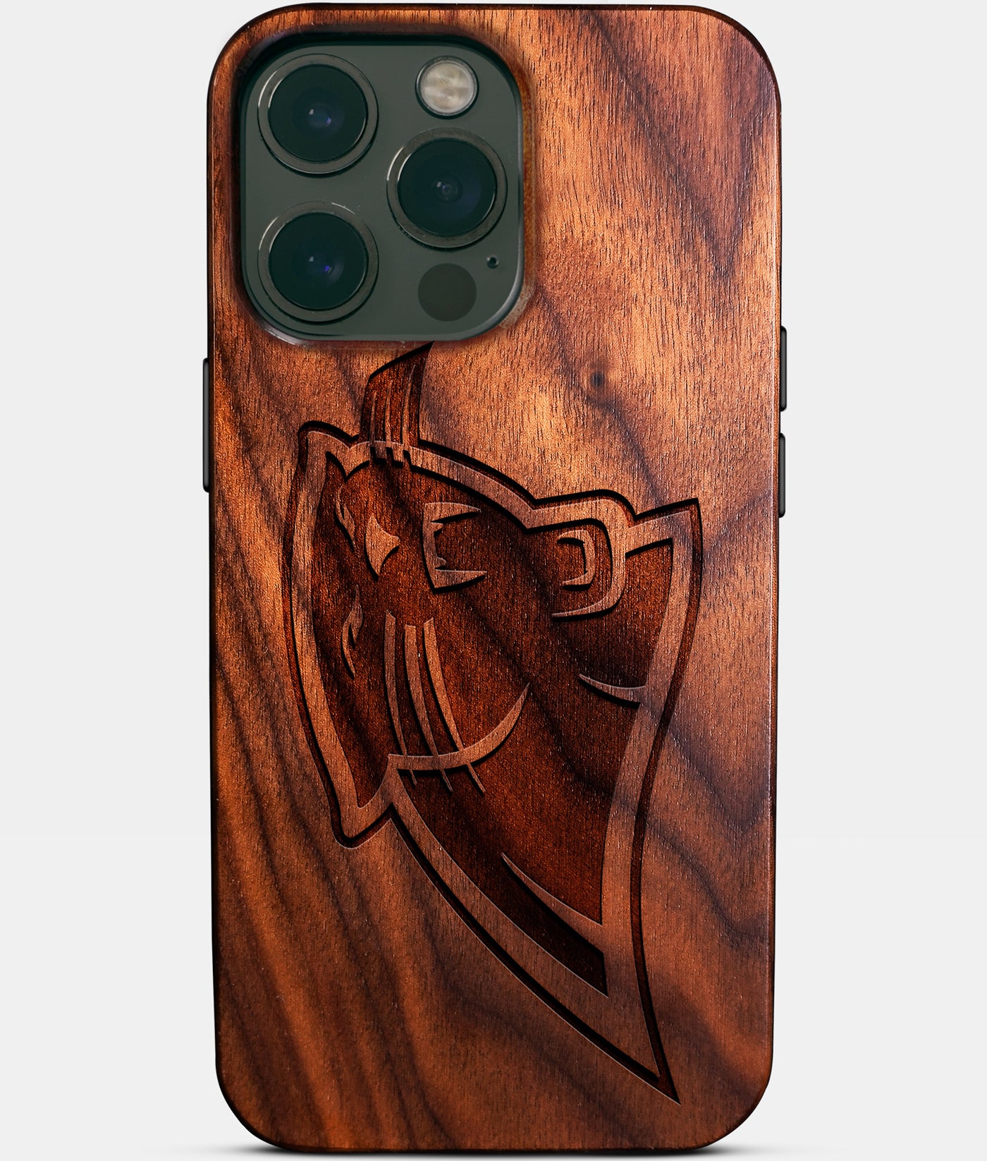 Custom Carolina Panthers iPhone 14/14 Pro/14 Pro Max/14 Plus Case - Carved Wood Carolina Panthers Cover - Eco-friendly Carolina Panthers iPhone 14 Case - Custom Carolina Panthers Gift For Him - Monogrammed Personalized iPhone 14 Cover By Engraved In Nature