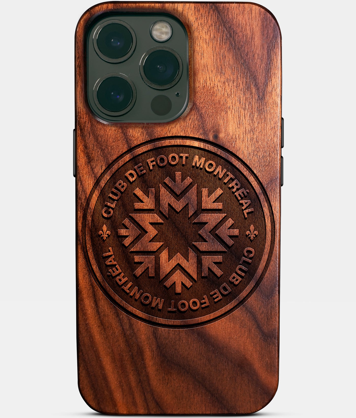 Custom CF Montreal iPhone 14/14 Pro/14 Pro Max/14 Plus Case - Carved Wood CF Montreal Cover - Eco-friendly Cf Montreal iPhone 14 Case - Custom Cf Montreal Gift For Him - Monogrammed Personalized iPhone 14 Cover By Engraved In Nature