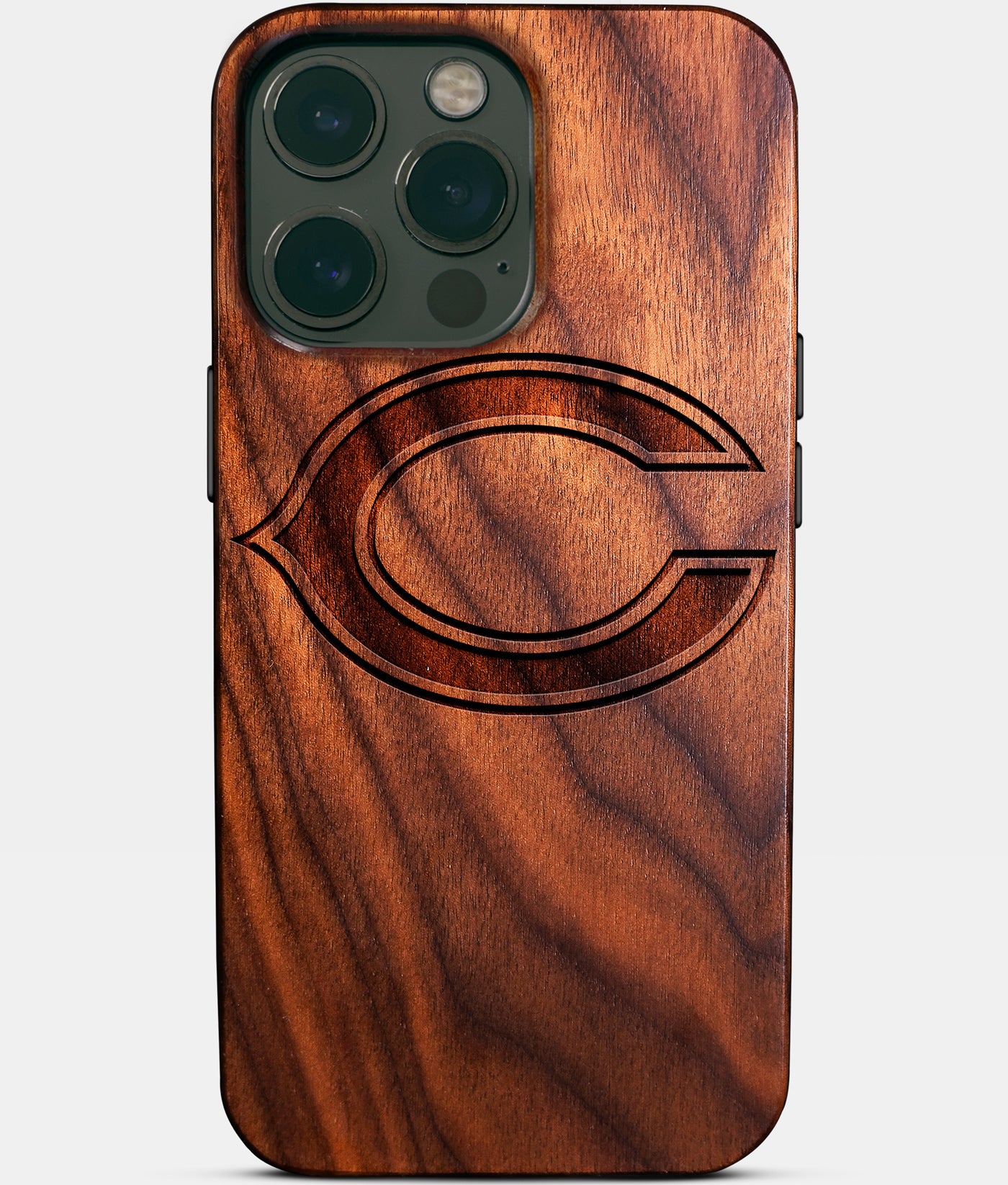 Custom Chicago Bears iPhone 14/14 Pro/14 Pro Max/14 Plus Case - Carved Wood Chicago Bears Cover - Eco-friendly Chicago Bears iPhone 14 Case - Custom Chicago Bears Gift For Him - Monogrammed Personalized iPhone 14 Cover By Engraved In Nature