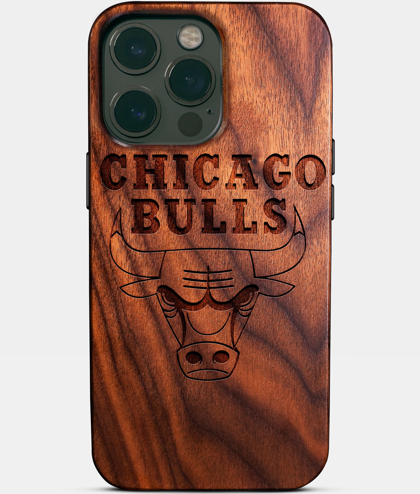 Custom Chicago Bulls iPhone 14/14 Pro/14 Pro Max/14 Plus Case - Carved Wood Bulls Cover - Eco-friendly Chicago Bulls iPhone 14 Case - Custom Chicago Bulls Gift For Him - Monogrammed Personalized iPhone 14 Cover By Engraved In Nature