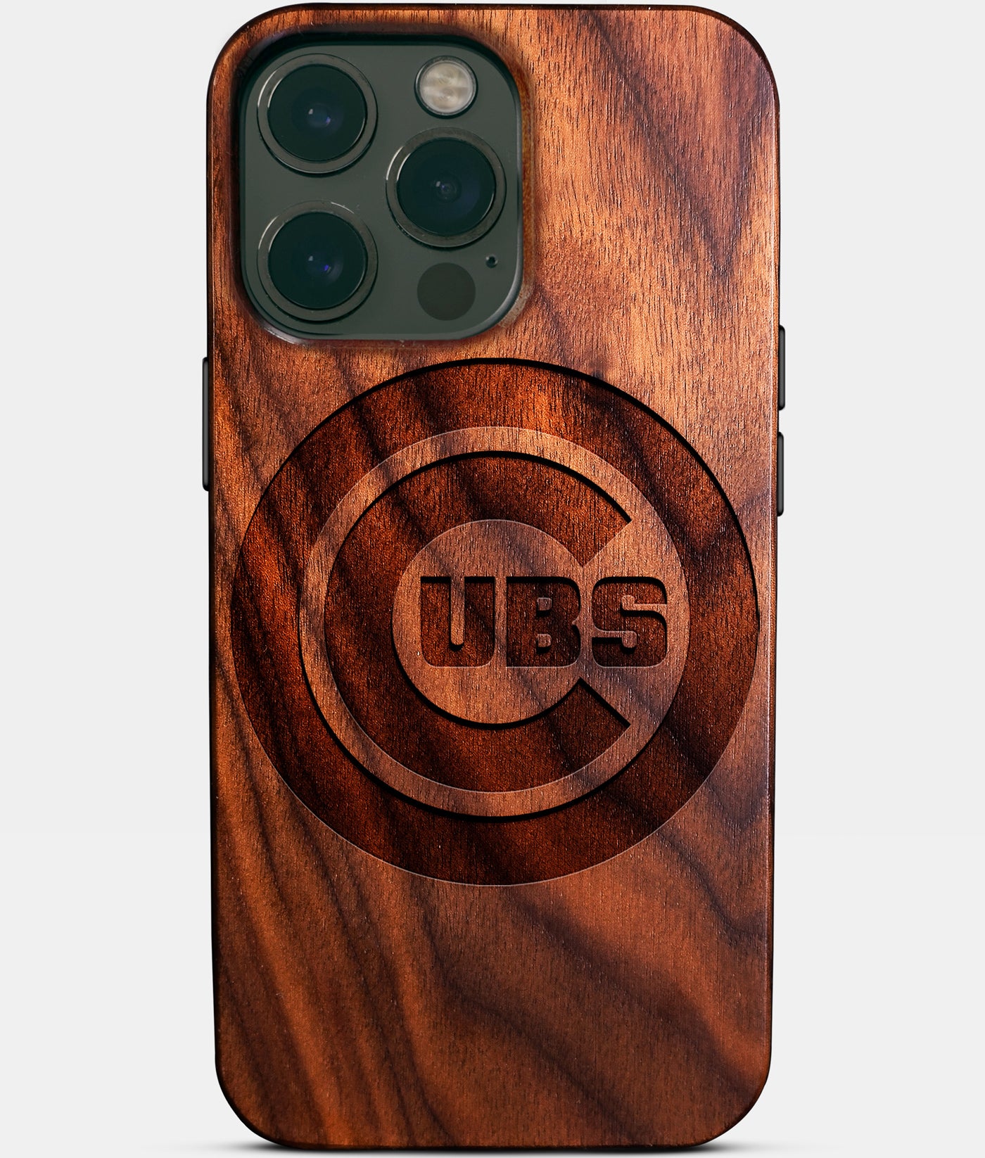 Custom Chicago Cubs iPhone 14/14 Pro/14 Pro Max/14 Plus Case - Carved Wood Cubs Cover - Eco-friendly Chicago Cubs iPhone 14 Case - Custom Chicago Cubs Gift For Him - Monogrammed Personalized iPhone 14 Cover By Engraved In Nature