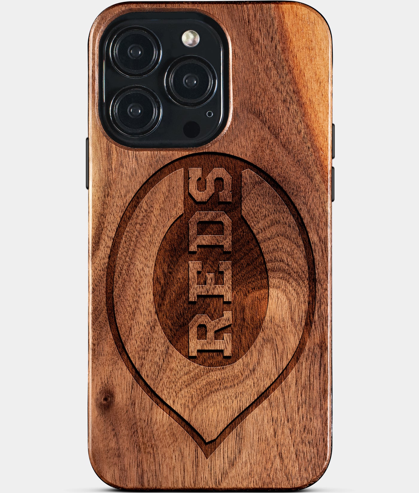 Custom Cincinnati Reds iPhone 15/15 Pro/15 Pro Max/15 Plus Case - Carved Wood Reds Cover - Eco-friendly Cincinnati Reds iPhone 15 Case - Custom Cincinnati Reds Gift For Him - Monogrammed Personalized iPhone 15 Cover By Engraved In Nature