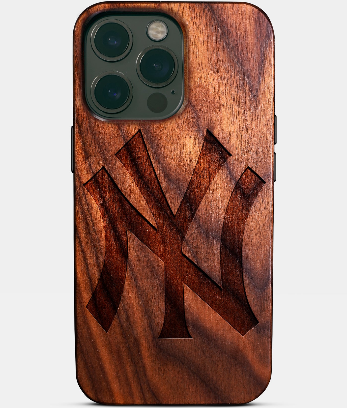 Custom Classic New York Yankees iPhone 14/14 Pro/14 Pro Max/14 Plus Case - Carved Wood Yankees Cover - Eco-friendly New York Yankees iPhone 14 Case - Custom New York Yankees Gift For Him - Monogrammed Personalized iPhone 14 Cover By Engraved In Nature