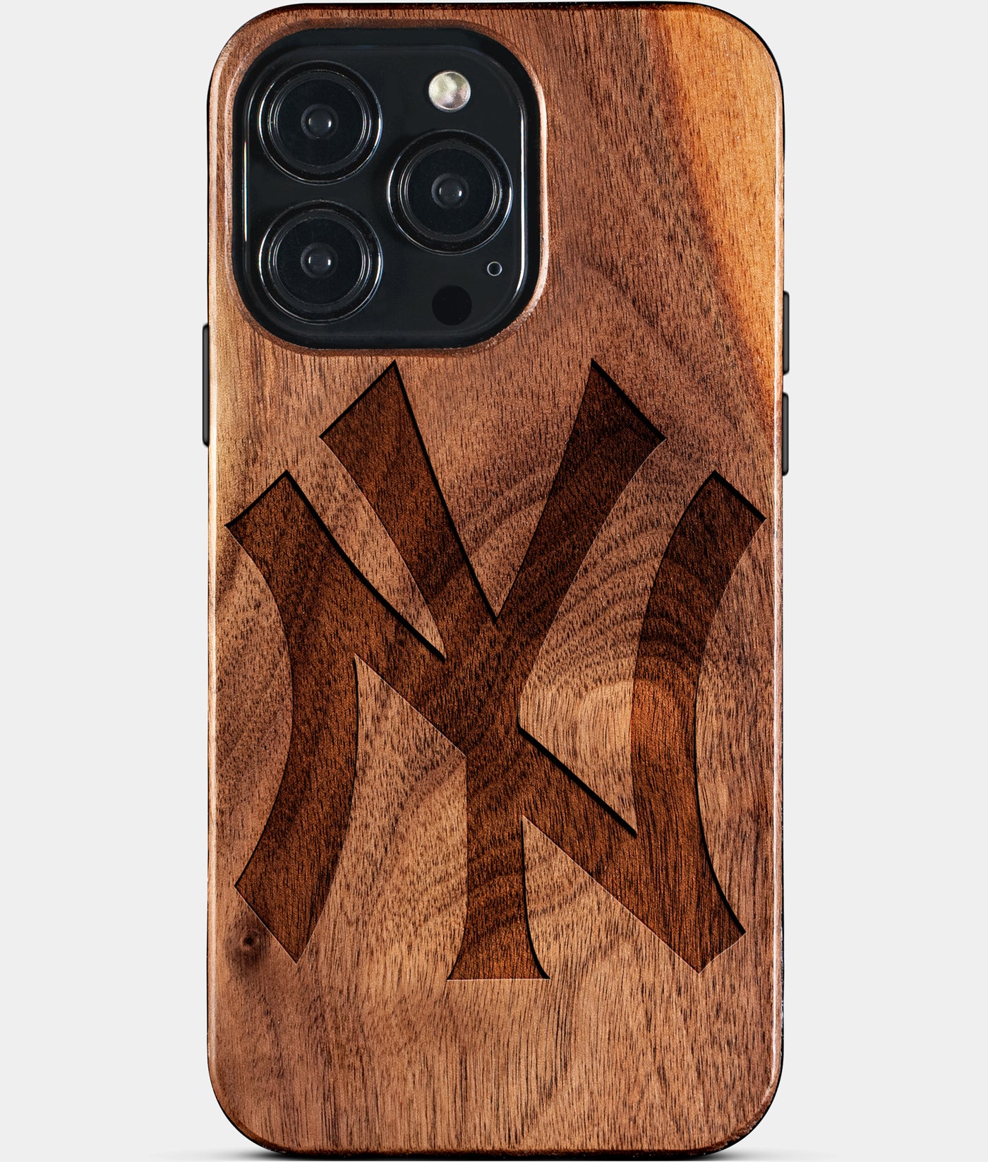Custom Classic New York Yankees iPhone 15/15 Pro/15 Pro Max/15 Plus Case - Carved Wood Yankees Cover - Eco-friendly New York Yankees iPhone 15 Case - Custom New York Yankees Gift For Him - Monogrammed Personalized iPhone 15 Cover By Engraved In Nature
