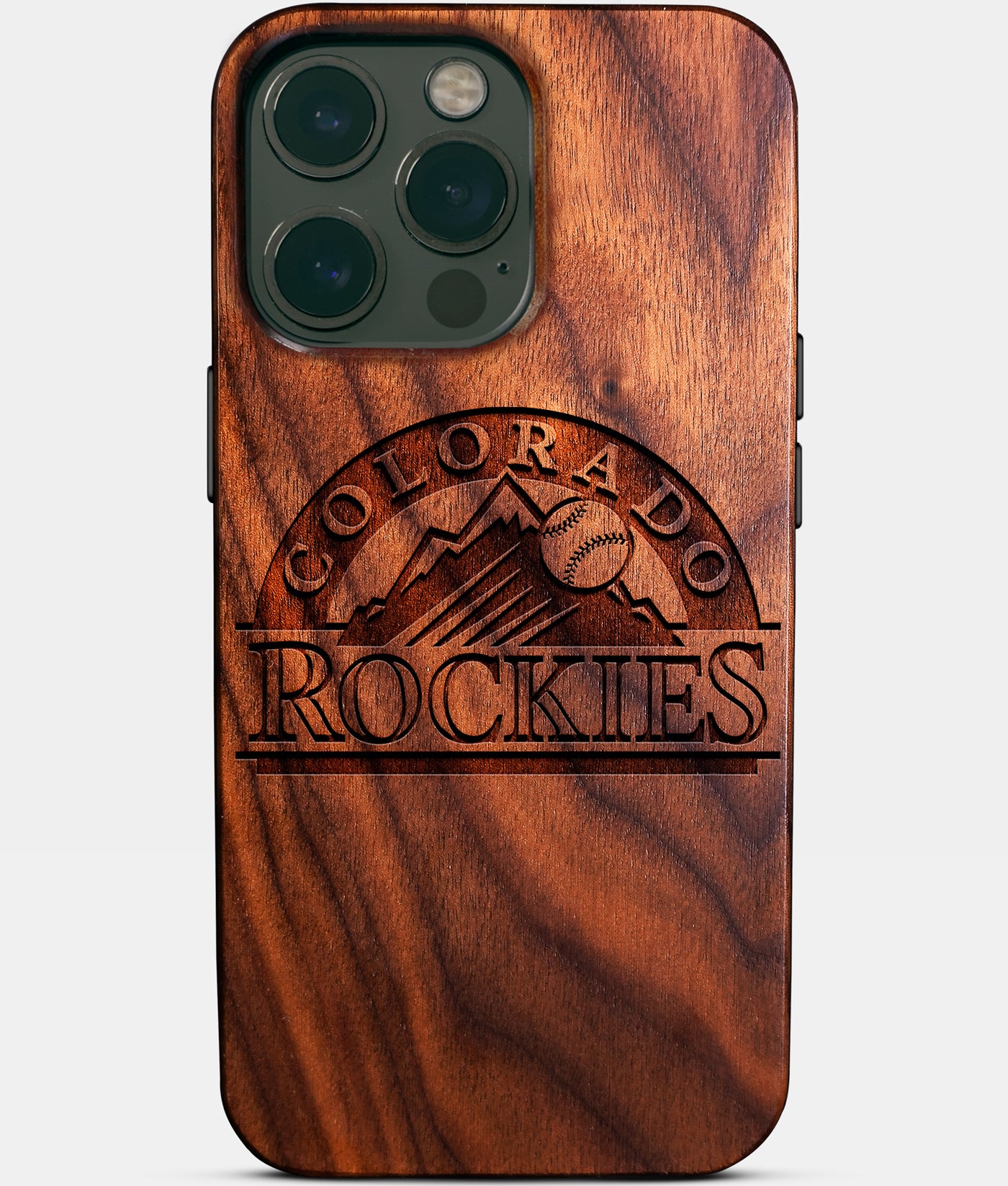 Custom Colorado Rockies iPhone 14/14 Pro/14 Pro Max/14 Plus Case - Carved Wood Rockies Cover - Eco-friendly Colorado Rockies iPhone 14 Case - Custom Colorado Rockies Gift For Him - Monogrammed Personalized iPhone 14 Cover By Engraved In Nature