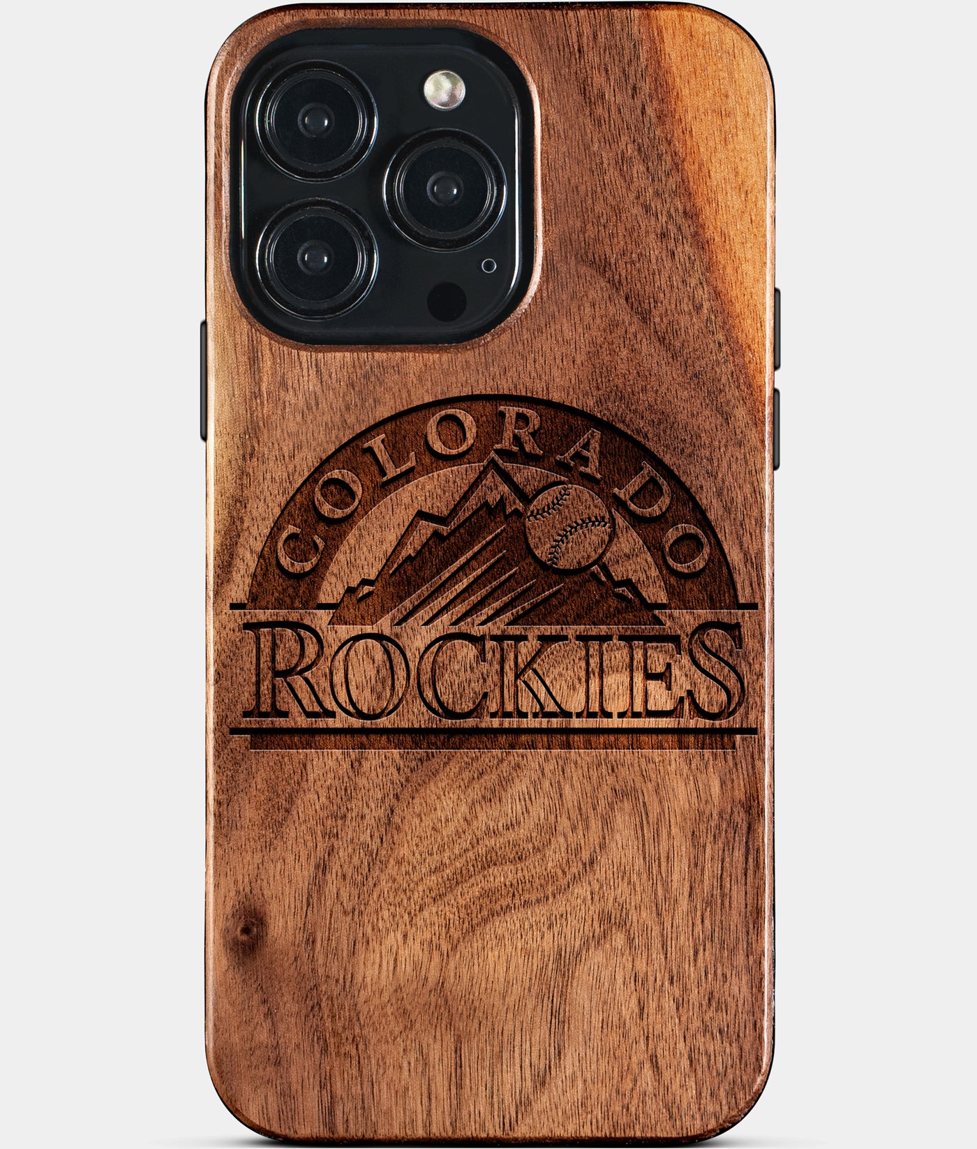 Custom Colorado Rockies iPhone 15/15 Pro/15 Pro Max/15 Plus Case - Carved Wood Rockies Cover - Eco-friendly Colorado Rockies iPhone 15 Case - Custom Colorado Rockies Gift For Him - Monogrammed Personalized iPhone 15 Cover By Engraved In Nature