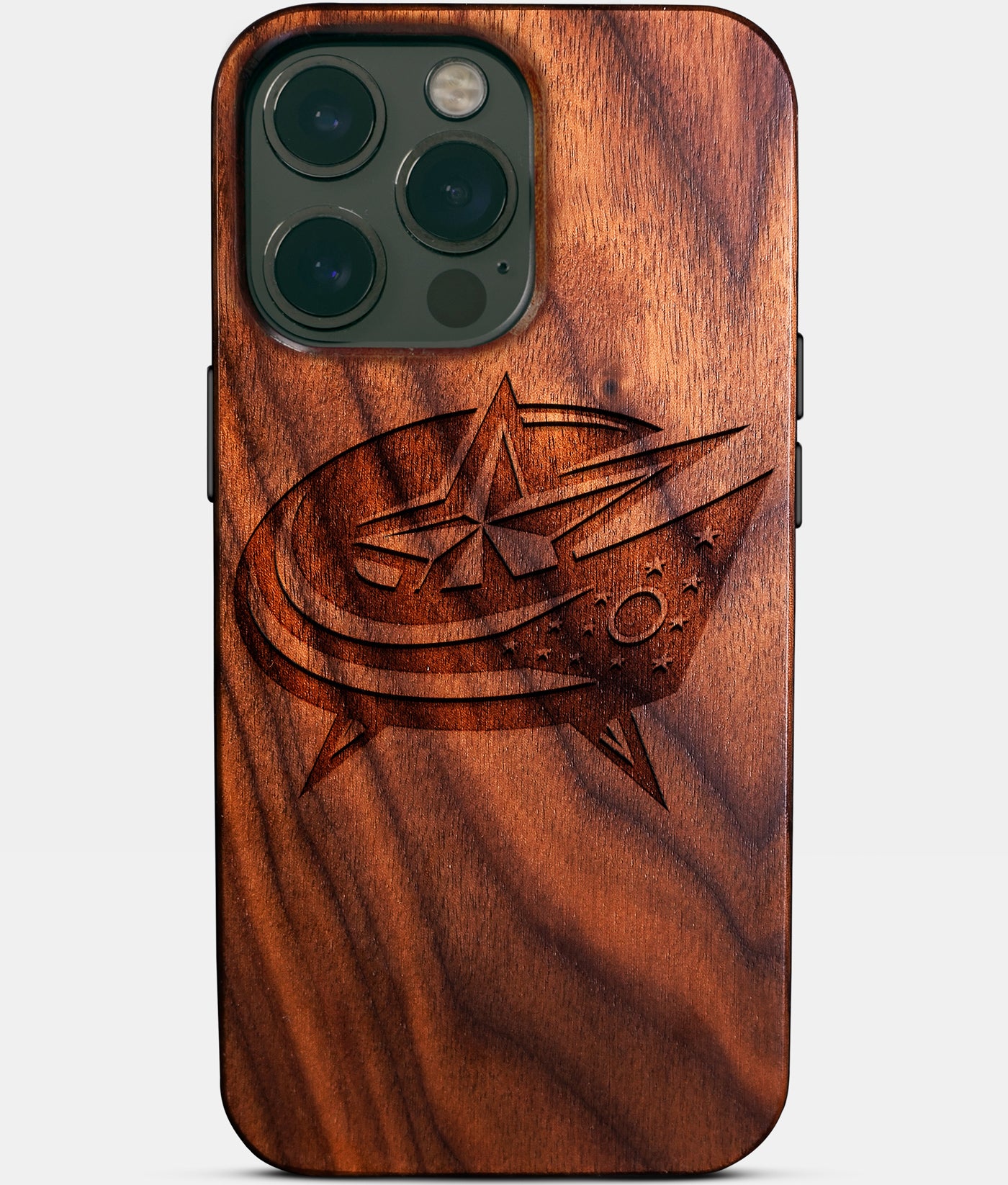 Custom Columbus Blue Jackets iPhone 14/14 Pro/14 Pro Max/14 Plus Case - Carved Wood Blue Jackets Cover - Eco-friendly Columbus Blue Jackets iPhone 14 Case - Custom Columbus Blue Jackets Gift For Him - Monogrammed Personalized iPhone 14 Cover By Engraved In Nature