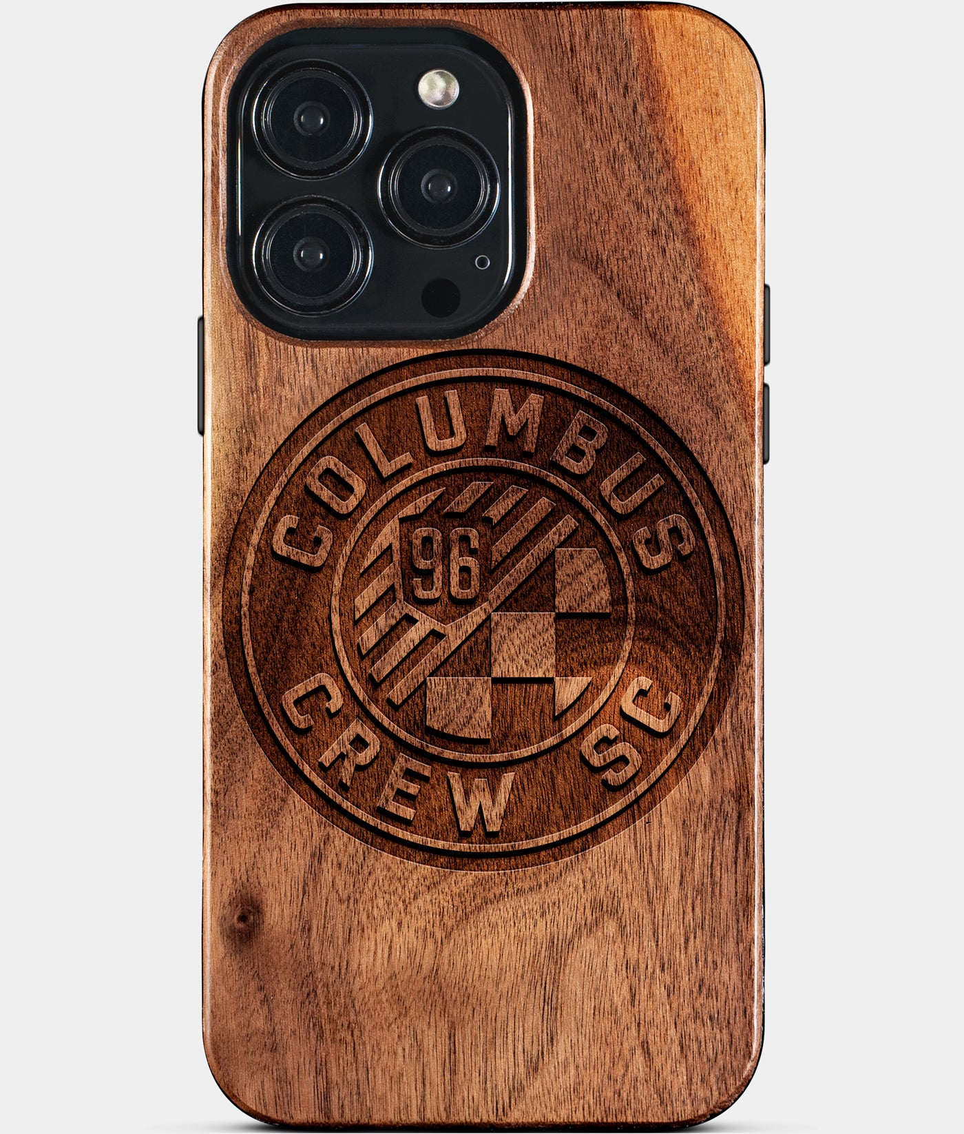 Custom Columbus Crew SC iPhone 15/15 Pro/15 Pro Max/15 Plus Case - Carved Wood Columbus Crew SC Cover - Eco-friendly Columbus Crew SC iPhone 15 Case - Custom Columbus Crew SC Gift For Him - Monogrammed Personalized iPhone 15 Cover By Engraved In Nature