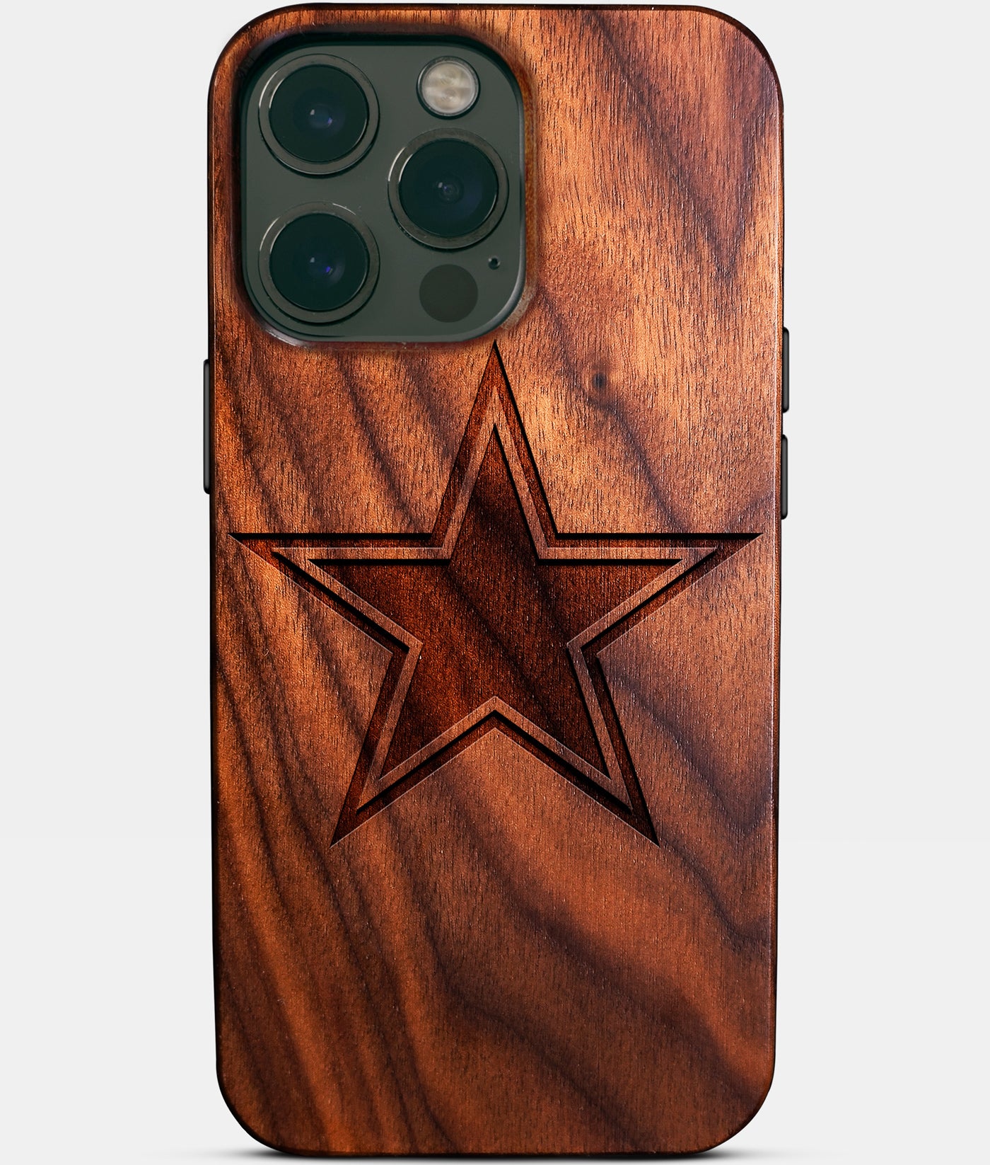 Custom Dallas Cowboys iPhone 14/14 Pro/14 Pro Max/14 Plus Case - Carved Wood Cowboys Cover - Eco-friendly Dallas Cowboys iPhone 14 Case - Custom Dallas Cowboys Gift For Him - Monogrammed Personalized iPhone 14 Cover By Engraved In Nature