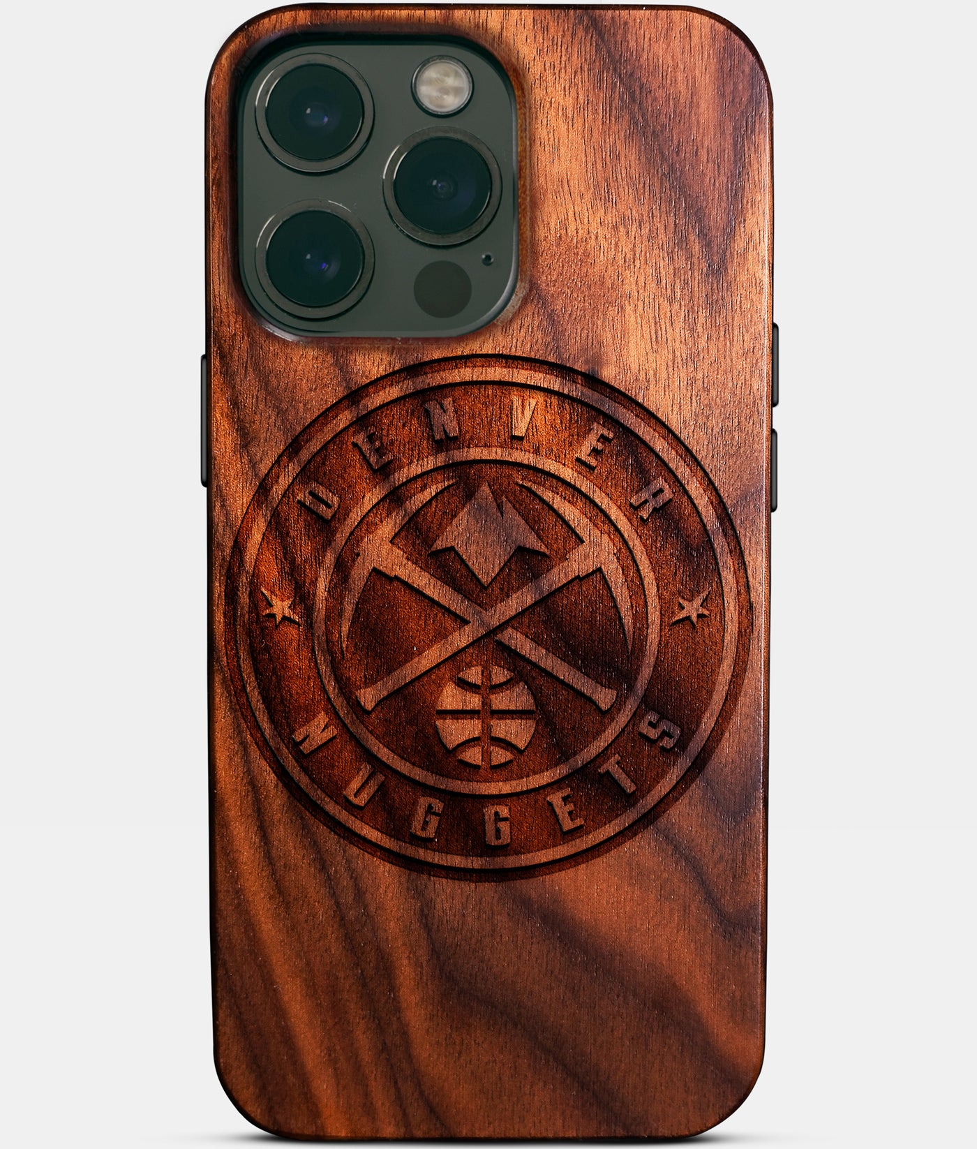 Custom Denver Nuggets iPhone 14/14 Pro/14 Pro Max/14 Plus Case - Carved Wood Nuggets Cover - Eco-friendly Denver Nuggets iPhone 14 Case - Custom Denver Nuggets Gift For Him - Monogrammed Personalized iPhone 14 Cover By Engraved In Nature