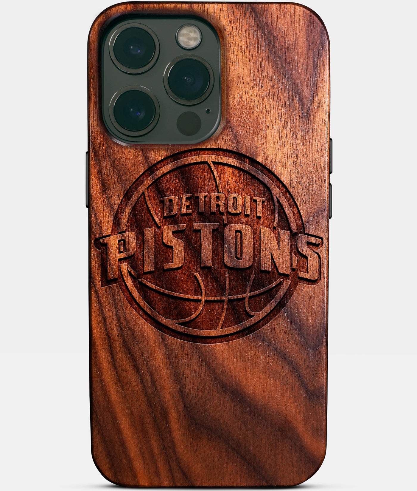Custom Detroit Pistons iPhone 14/14 Pro/14 Pro Max/14 Plus Case - Carved Wood Pistons Cover - Eco-friendly Detroit Pistons iPhone 14 Case - Custom Detroit Pistons Gift For Him - Monogrammed Personalized iPhone 14 Cover By Engraved In Nature