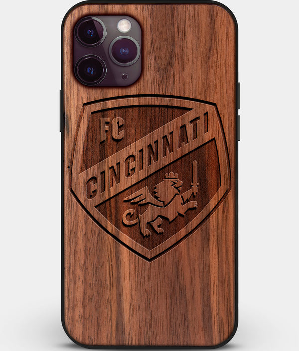 Best Custom Engraved Walnut Wood FC Cincinnati iPhone 11 Pro Case - Engraved In Nature