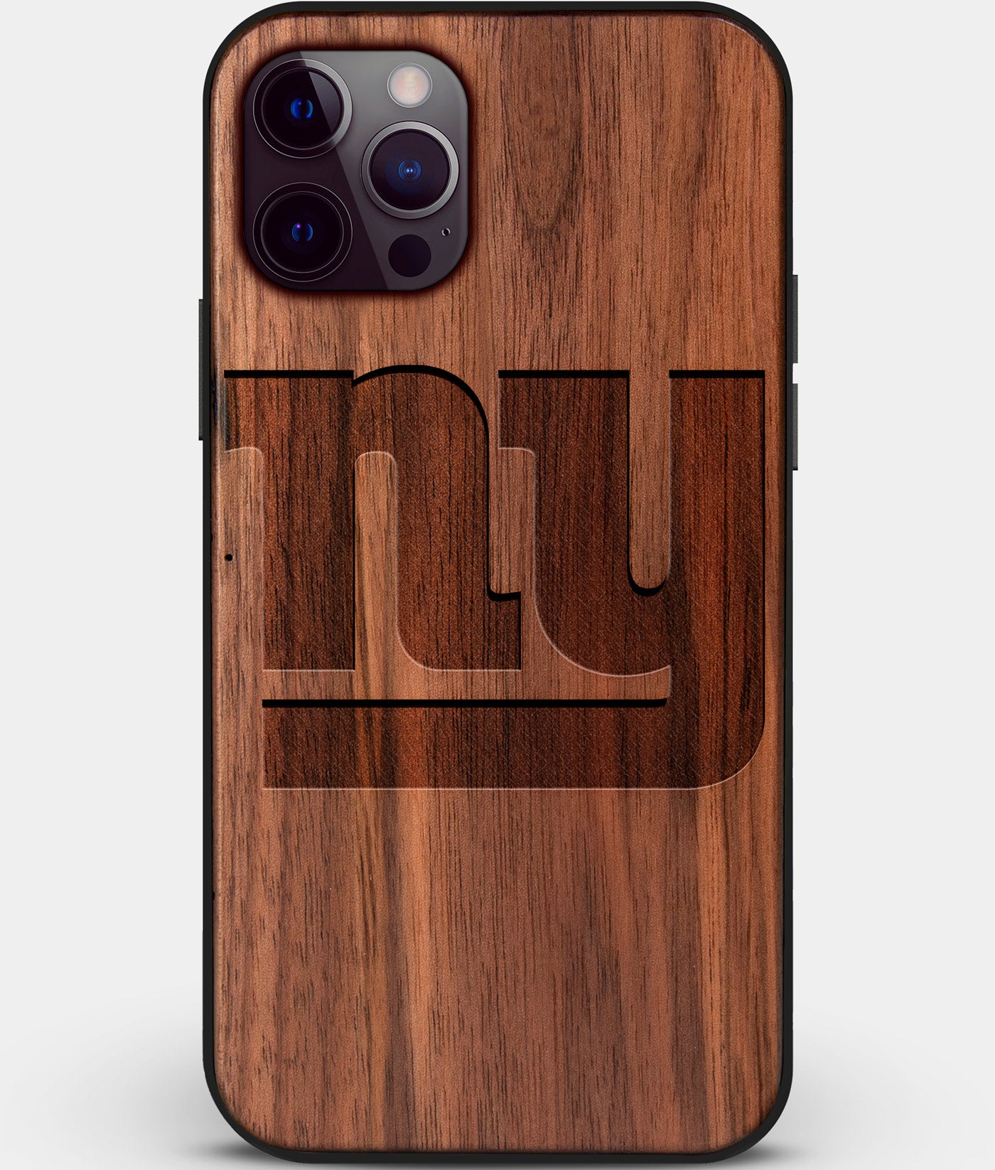 Custom Carved Wood New York Giants iPhone 12 Pro Max Case | Personalized Walnut Wood New York Giants Cover, Birthday Gift, Gifts For Him, Monogrammed Gift For Fan | by Engraved In Nature