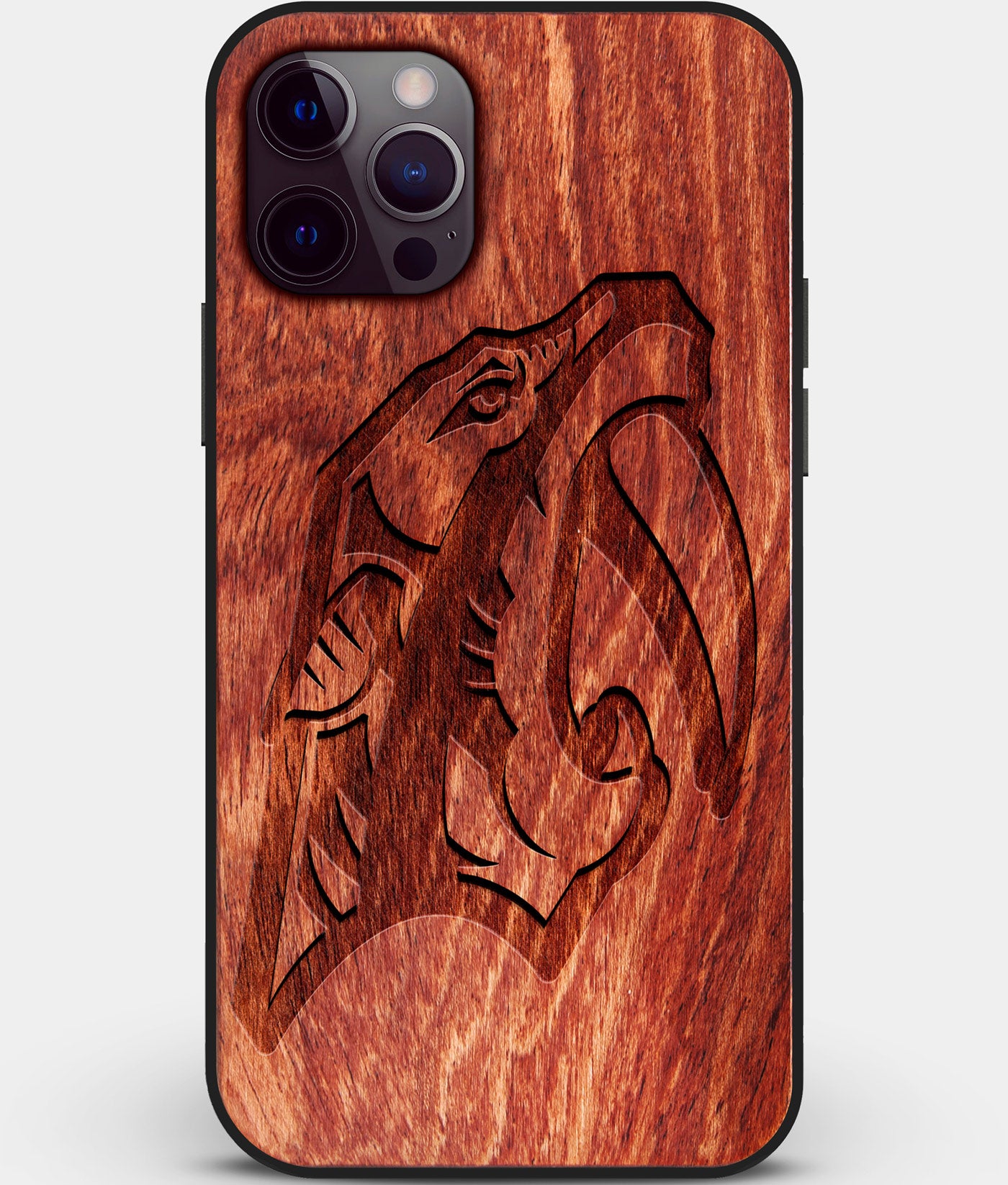 Custom Carved Wood Nashville Predators iPhone 12 Pro Case | Personalized Mahogany Wood Nashville Predators Cover, Birthday Gift, Gifts For Him, Monogrammed Gift For Fan | by Engraved In Nature