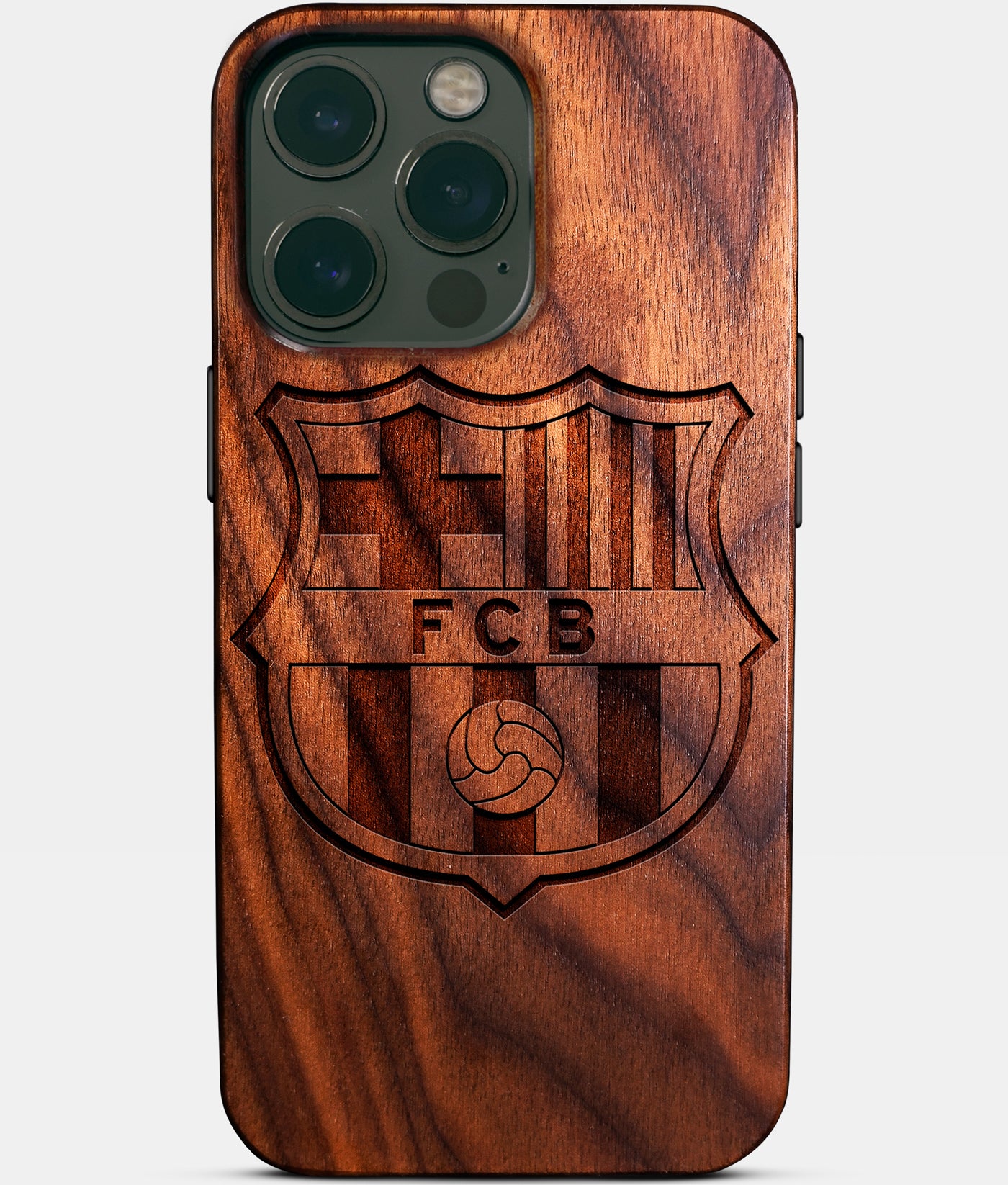 Custom FC Barcelona iPhone 14/14 Pro/14 Pro Max/14 Plus Case - Carved Wood FC Barcelona Cover - Eco-friendly FC Barcelona iPhone 14 Case - Custom FC Barcelona Gift For Him - Monogrammed Personalized iPhone 14 Cover By Engraved In Nature