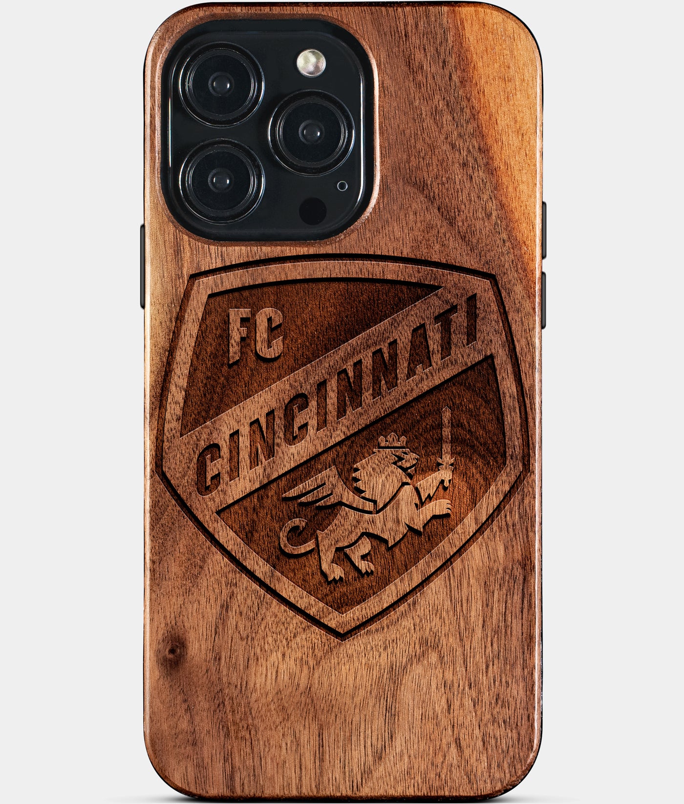 Custom FC Cincinnati iPhone 15/15 Pro/15 Pro Max/15 Plus Case - Carved Wood FC Cincinnati Cover - Eco-friendly FC Cincinnati iPhone 15 Case - Custom FC Cincinnati Gift For Him - Monogrammed Personalized iPhone 15 Cover By Engraved In Nature