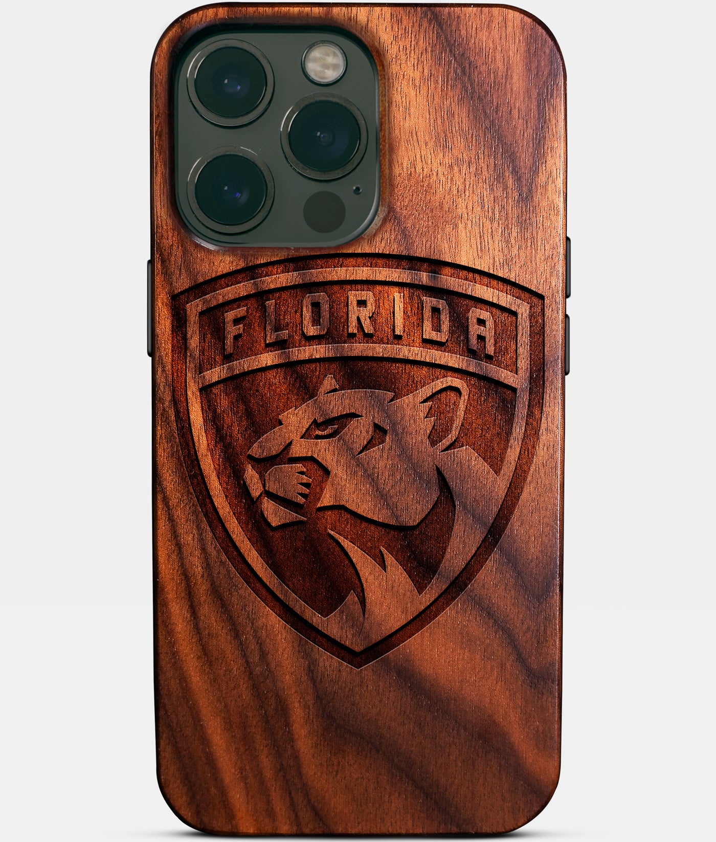 Custom Florida Panthers iPhone 14/14 Pro/14 Pro Max/14 Plus Case - Carved Wood Panthers Cover - Eco-friendly Florida Panthers iPhone 14 Case - Custom Florida Panthers Gift For Him - Monogrammed Personalized iPhone 14 Cover By Engraved In Nature