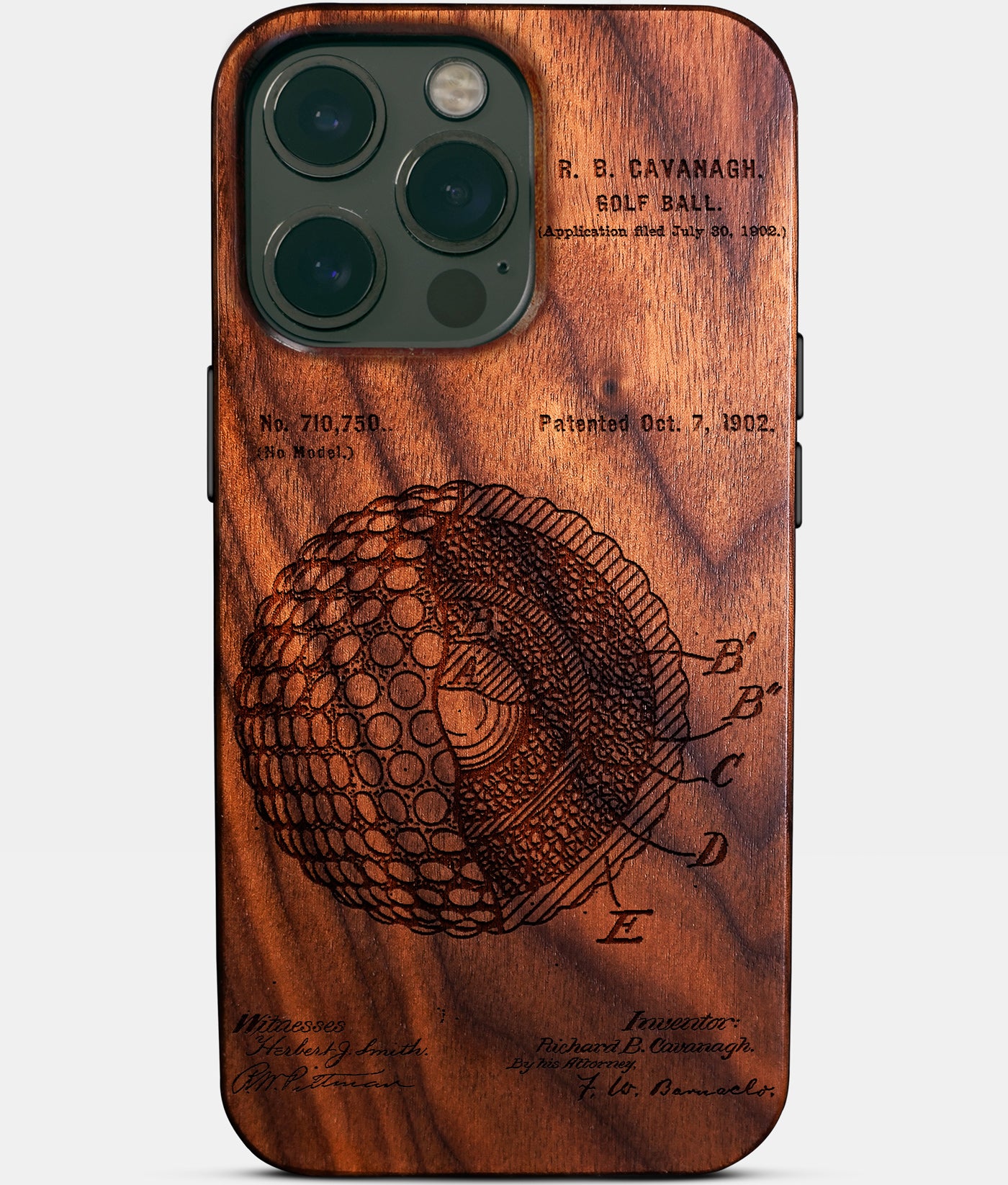 Custom Golf iPhone Cases - Golf Ball Personalized Golf Gifts For Men - 2022 golf Christmas Gifts - Best Country Club Gifts - Eco-friendly Groomsmen Golf Gifts For Men - Carved Wood Custom Golf Gift For Him - Monogrammed unusual Golf iPhone 15 | iPhone 15 Pro | 15 Plus Covers By Engraved In Nature