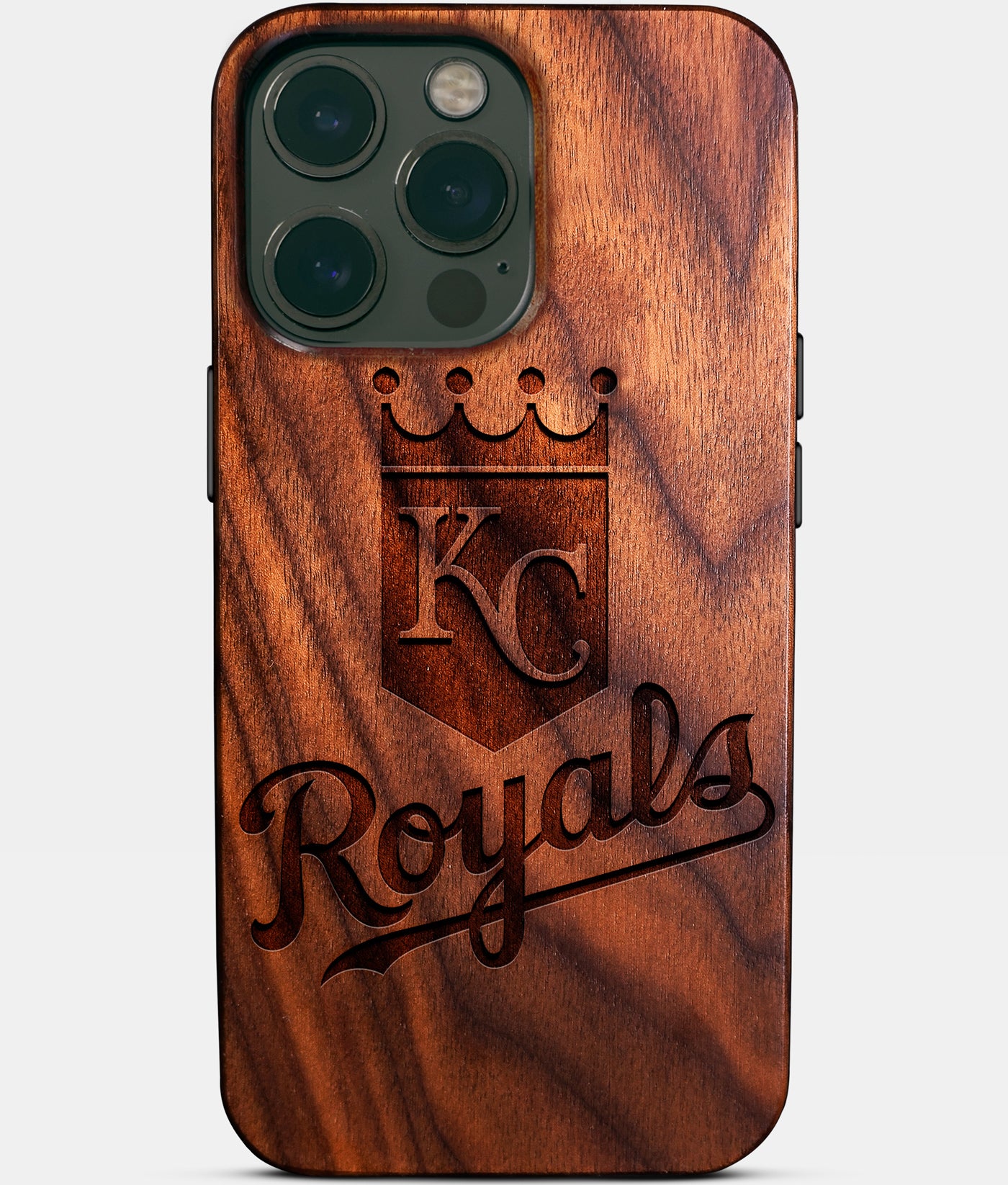 Custom Kansas City Royals iPhone 14/14 Pro/14 Pro Max/14 Plus Case - Carved Wood KC Royals Cover - Eco-friendly Kansas City Royals iPhone 14 Case - Custom Kansas City Royals Gift For Him - Monogrammed Personalized iPhone 14 Cover By Engraved In Nature