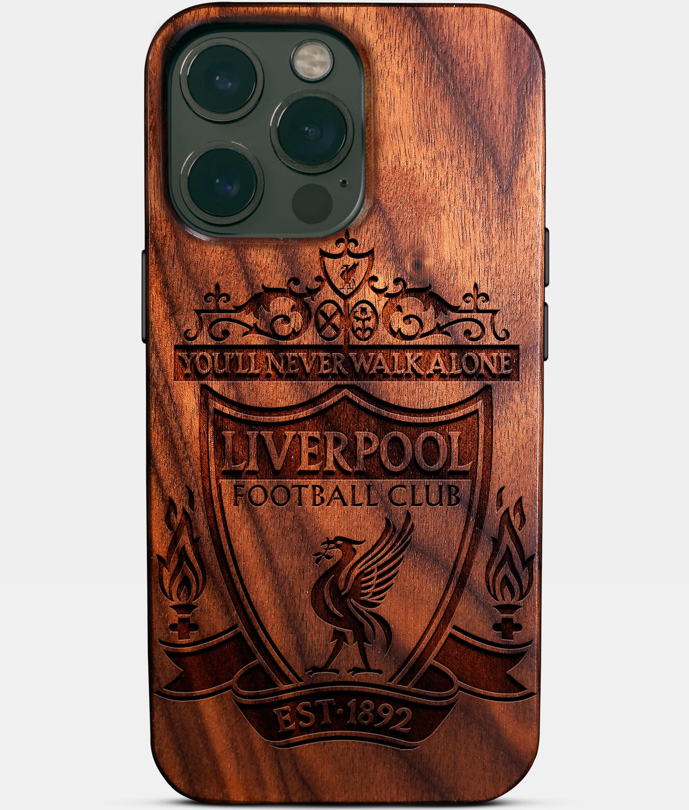 Custom Liverpool F.C. iPhone 14/14 Pro/14 Pro Max/14 Plus Case - Carved Wood Liverpool FC Cover - Eco-friendly Liverpool FC iPhone 14 Case - Custom Liverpool FC Gift For Him - Monogrammed Personalized iPhone 14 Cover By Engraved In Nature