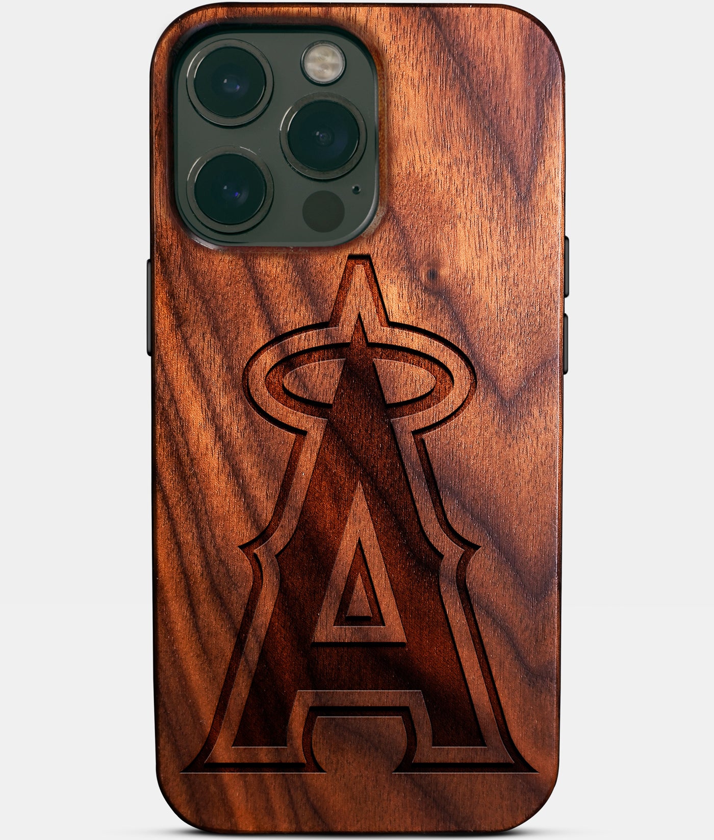 Custom Los Angeles Angels iPhone 14/14 Pro/14 Pro Max/14 Plus Case - Carved Wood Angels Cover - Eco-friendly Los Angeles Angels iPhone 14 Case - Custom Los Angeles Angels Gift For Him - Monogrammed Personalized iPhone 14 Cover By Engraved In Nature