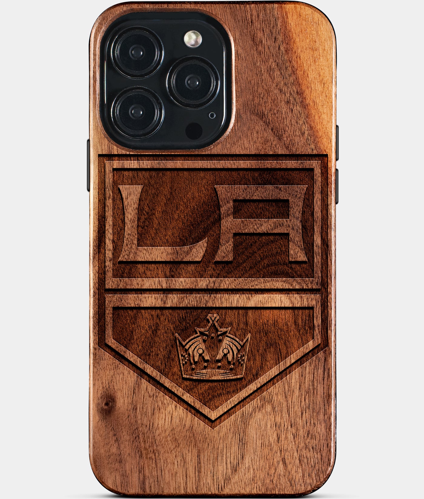 Custom Los Angeles Kings iPhone 15/15 Pro/15 Pro Max/15 Plus Case - Carved Wood Kings Cover - Eco-friendly Los Angeles Kings iPhone 15 Case - Custom Los Angeles Kings Gift For Him - Monogrammed Personalized iPhone 15 Cover By Engraved In Nature