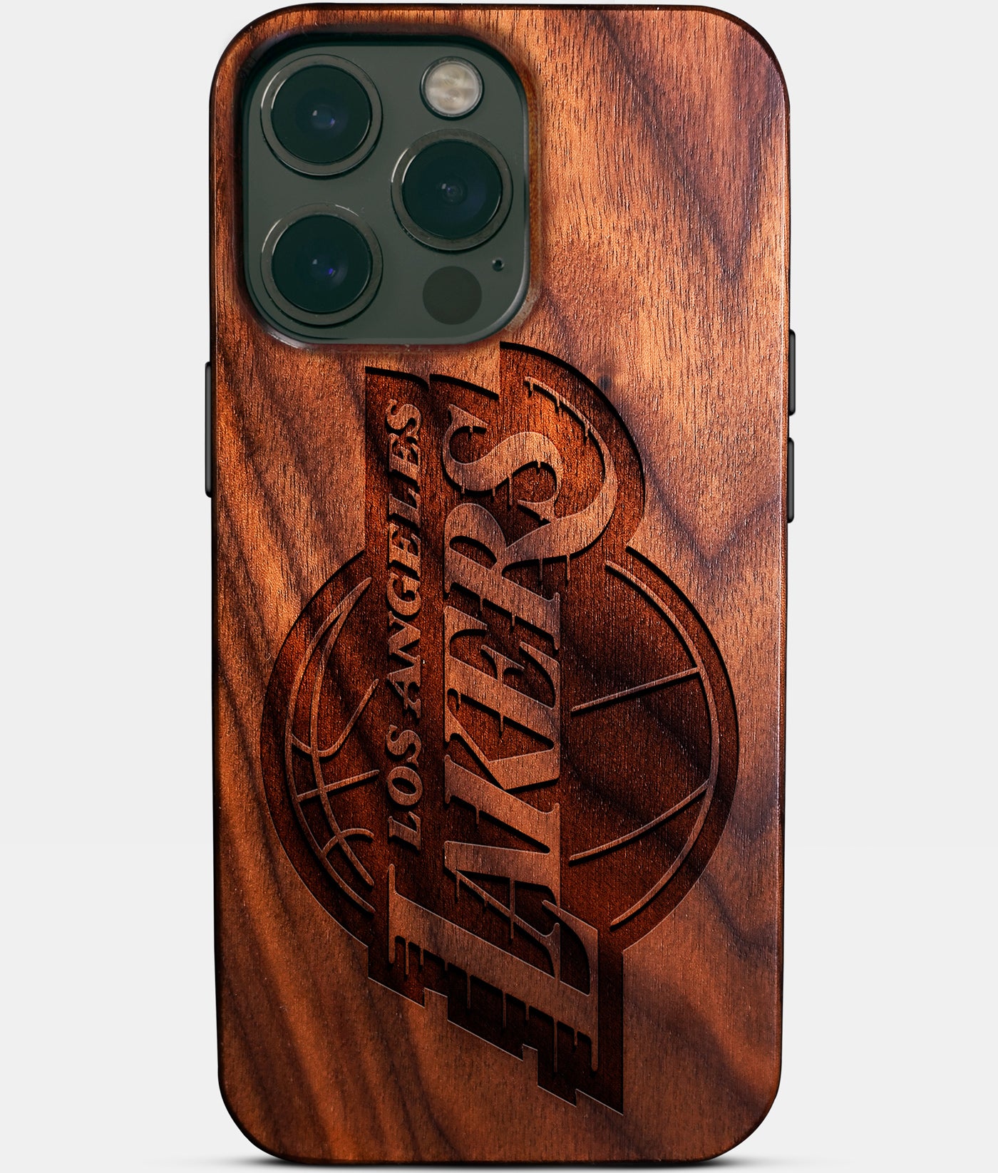 Custom Los Angeles Lakers iPhone 14/14 Pro/14 Pro Max/14 Plus Case - Carved Wood Lakers Cover - Eco-friendly Los Angeles Lakers iPhone 14 Case - Custom Los Angeles Lakers Gift For Him - Monogrammed Personalized iPhone 14 Cover By Engraved In Nature