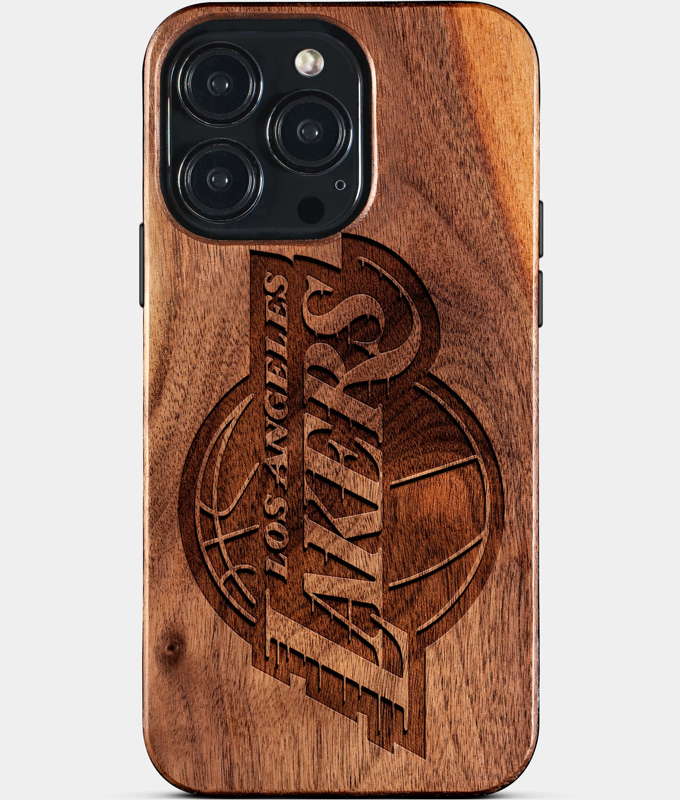 Custom Los Angeles Lakers iPhone 15/15 Pro/15 Pro Max/15 Plus Case - Carved Wood Lakers Cover - Eco-friendly Los Angeles Lakers iPhone 15 Case - Custom Los Angeles Lakers Gift For Him - Monogrammed Personalized iPhone 15 Cover By Engraved In Nature