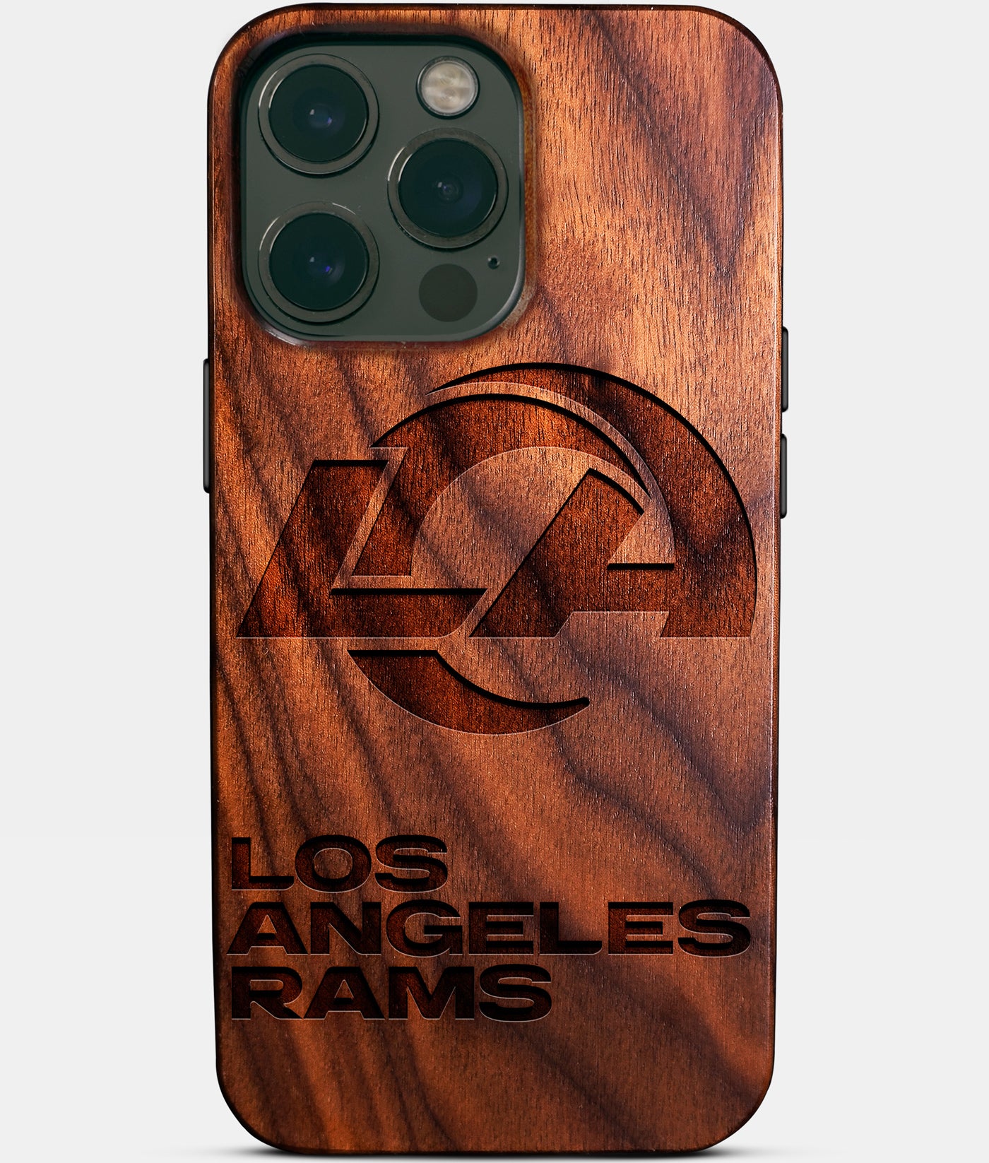 Custom Los Angeles Rams iPhone 14/14 Pro/14 Pro Max/14 Plus Case - Carved Wood Rams Cover - Eco-friendly Los Angeles Rams iPhone 14 Case - Custom Los Angeles Rams Gift For Him - Monogrammed Personalized iPhone 14 Cover By Engraved In Nature
