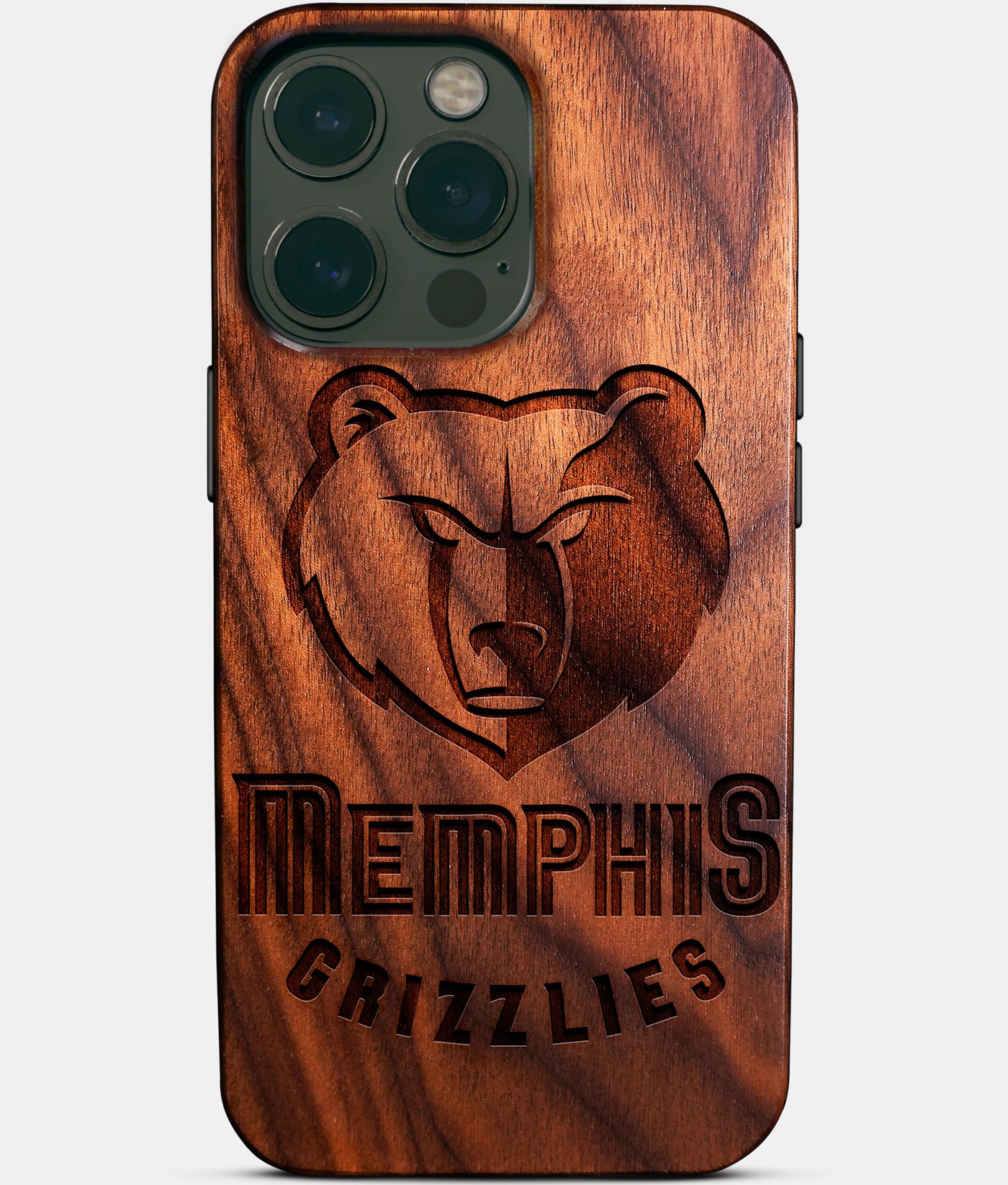 Custom Memphis Grizzlies iPhone 14/14 Pro/14 Pro Max/14 Plus Case - Carved Wood Grizzlies Cover - Eco-friendly Memphis Grizzlies iPhone 14 Case - Custom Memphis Grizzlies Gift For Him - Monogrammed Personalized iPhone 14 Cover By Engraved In Nature