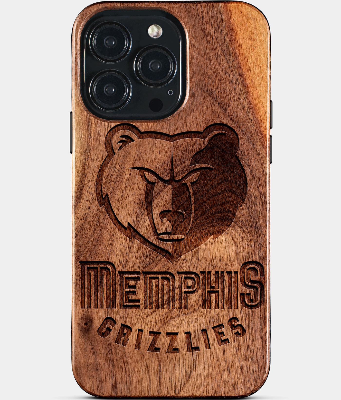 Custom Memphis Grizzlies iPhone 15/15 Pro/15 Pro Max/15 Plus Case - Carved Wood Grizzlies Cover - Eco-friendly Memphis Grizzlies iPhone 15 Case - Custom Memphis Grizzlies Gift For Him - Monogrammed Personalized iPhone 15 Cover By Engraved In Nature