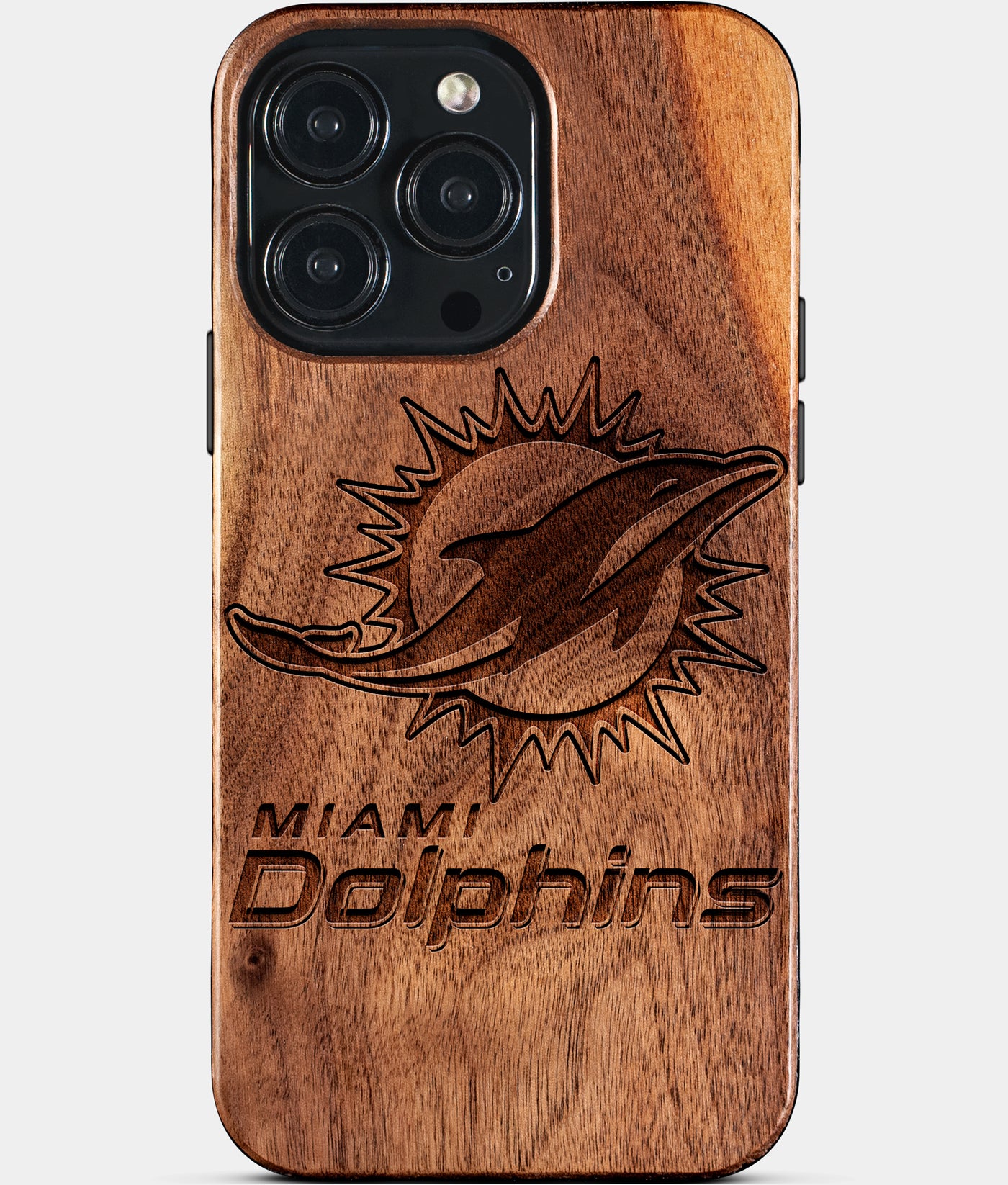 Personalized iPhone 15 Pro Case, Wood Carved iPhone 15 Pro Cover