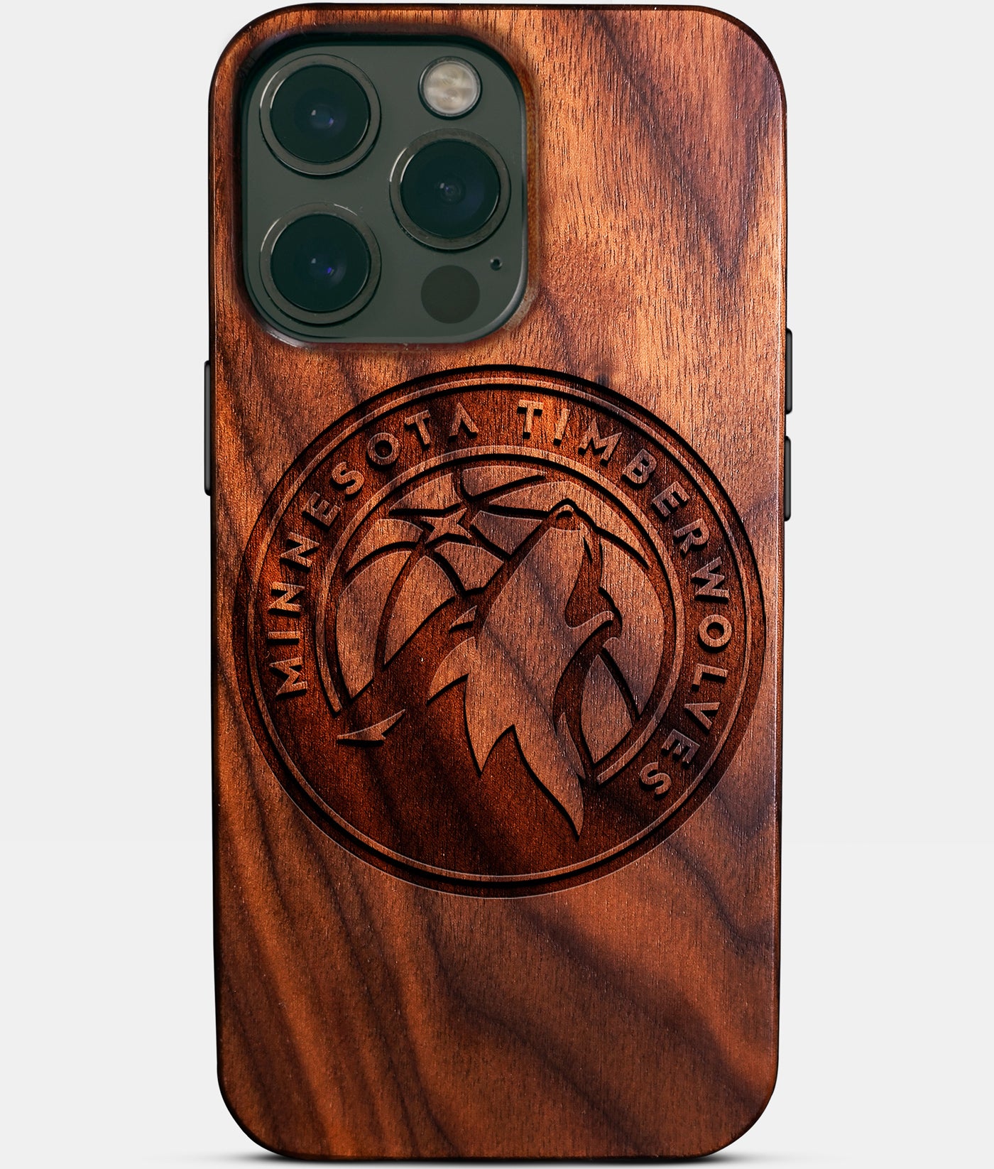 Custom Minnesota Timberwolves iPhone 14/14 Pro/14 Pro Max/14 Plus Case - Carved Wood Timberwolves Cover - Eco-friendly Minnesota Timberwolves iPhone 14 Case - Custom Minnesota Timberwolves Gift For Him - Monogrammed Personalized iPhone 14 Cover By Engraved In Nature