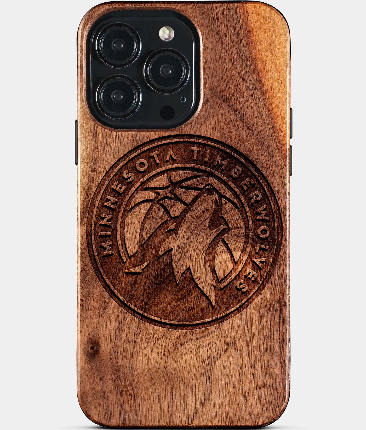 Custom Minnesota Timberwolves iPhone 15/15 Pro/15 Pro Max/15 Plus Case - Carved Wood Timberwolves Cover - Eco-friendly Minnesota Timberwolves iPhone 15 Case - Custom Minnesota Timberwolves Gift For Him - Monogrammed Personalized iPhone 15 Cover By Engraved In Nature