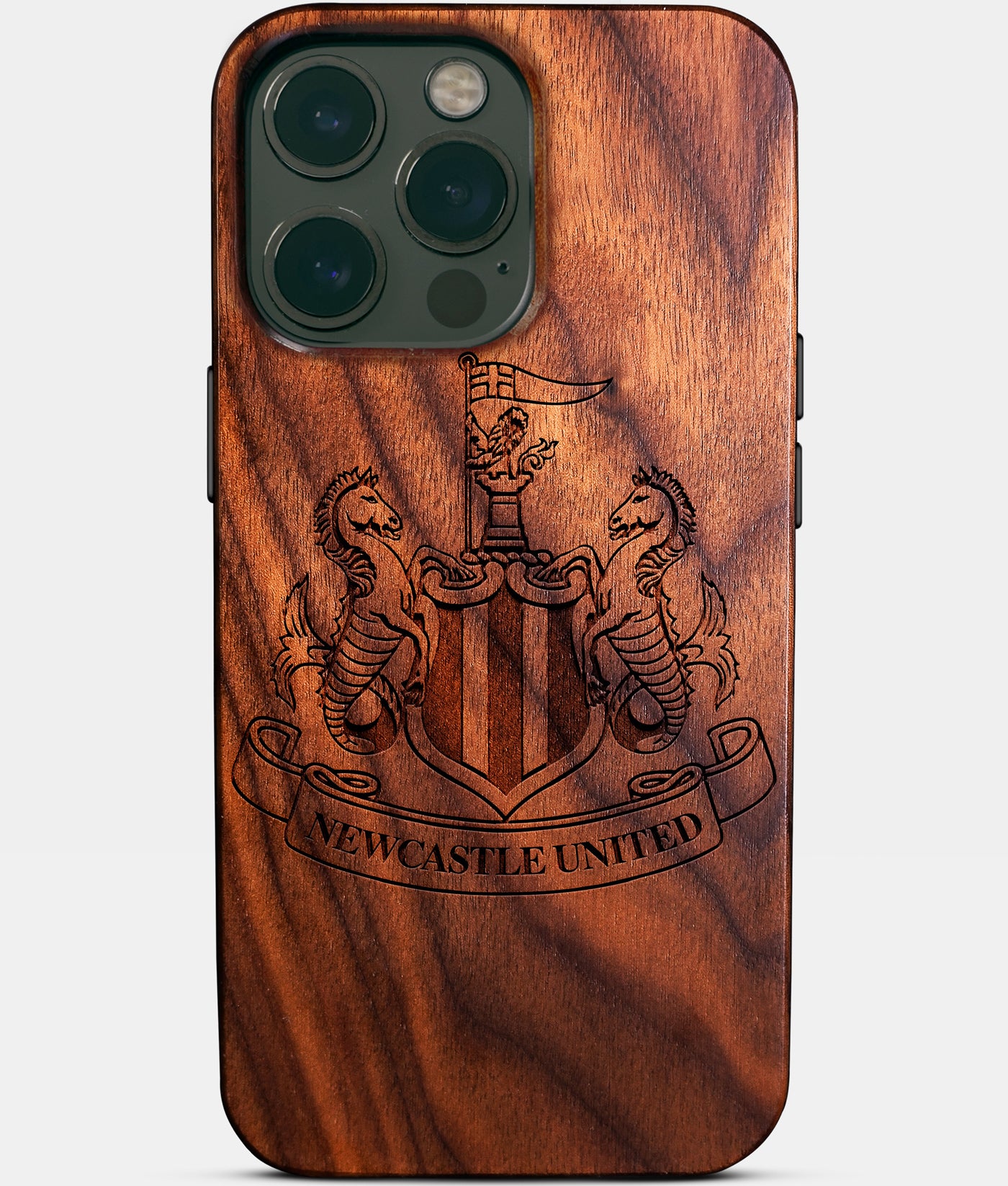Custom Newcastle United F.C. iPhone 14/14 Pro/14 Pro Max/14 Plus Case - Carved Wood Newcastle United FC Cover - Eco-friendly Newcastle United FC iPhone 14 Case - Custom Newcastle United FC Gift For Him - Monogrammed Personalized iPhone 14 Cover By Engraved In Nature