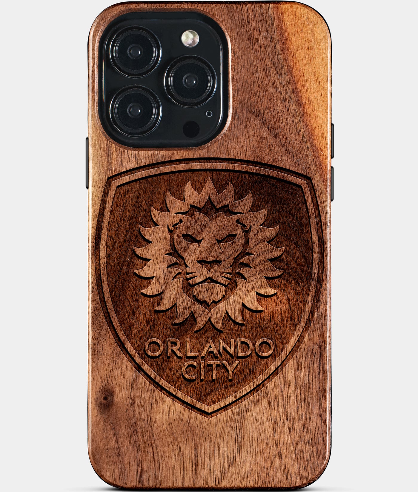 Custom Orlando City SC iPhone 15/15 Pro/15 Pro Max/15 Plus Case - Carved Wood Orlando City SC Cover - Eco-friendly Orlando City SC iPhone 15 Case - Custom Orlando City SC Gift For Him - Monogrammed Personalized iPhone 15 Cover By Engraved In Nature