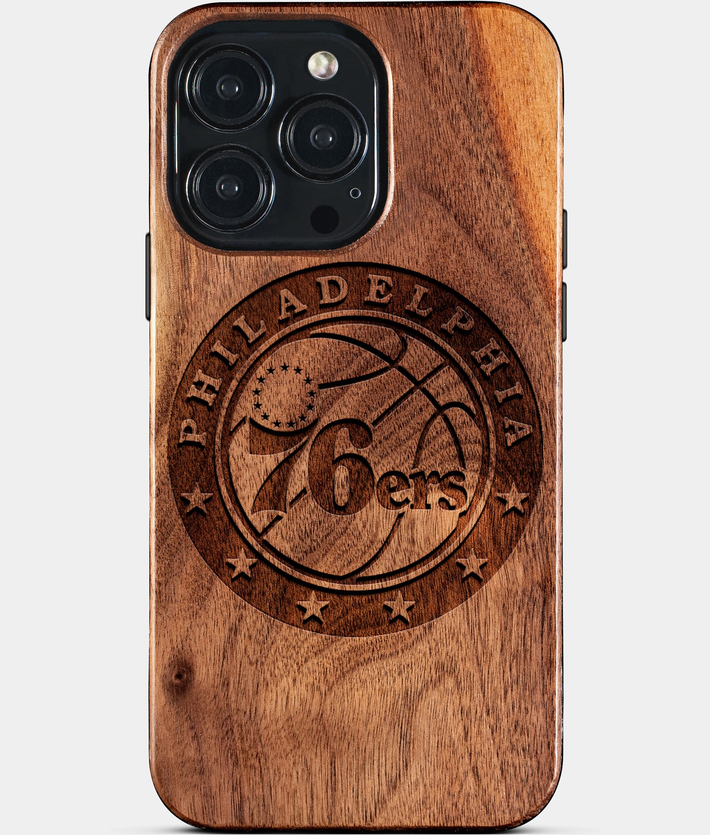 Custom Philadelphia 76Ers iPhone 15/15 Pro/15 Pro Max/15 Plus Case - Carved Wood 76Ers Cover - Eco-friendly Philadelphia 76Ers iPhone 15 Case - Custom Philadelphia 76Ers Gift For Him - Monogrammed Personalized iPhone 15 Cover By Engraved In Nature