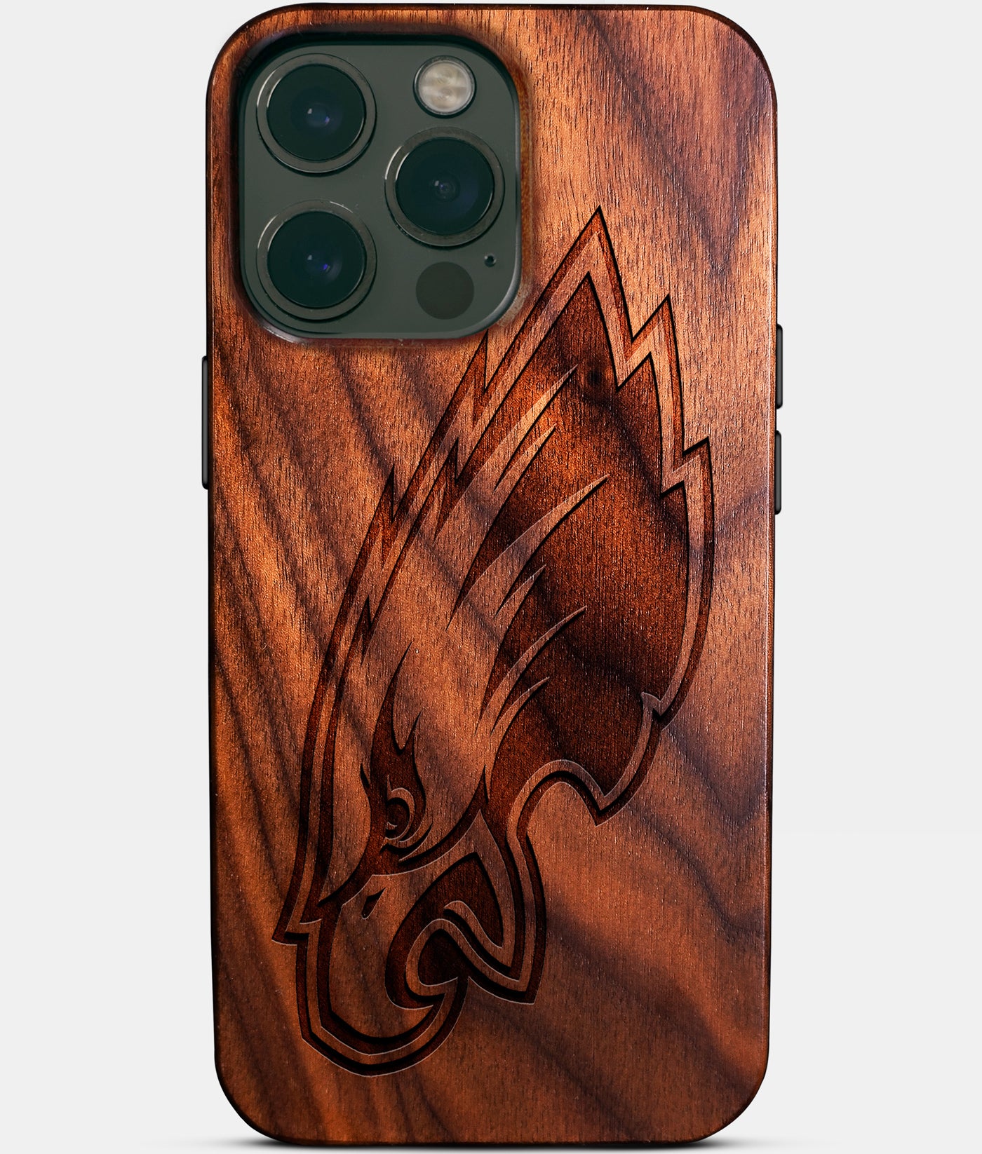 Custom Philadelphia Eagles iPhone 14/14 Pro/14 Pro Max/14 Plus Case - Carved Wood Eagles Cover - Eco-friendly Philadelphia Eagles iPhone 14 Case - Custom Philadelphia Eagles Gift For Him - Monogrammed Personalized iPhone 14 Cover By Engraved In Nature