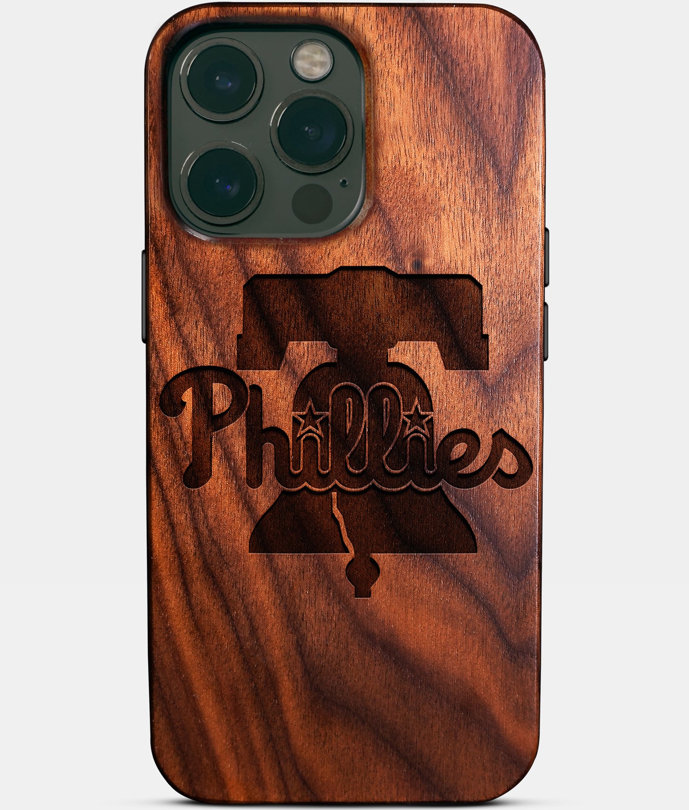 Custom Philadelphia Phillies iPhone 14/14 Pro/14 Pro Max/14 Plus Case - Carved Wood Phillies Cover - Eco-friendly Philadelphia Phillies iPhone 14 Case - Custom Philadelphia Phillies Gift For Him - Monogrammed Personalized iPhone 14 Cover By Engraved In Nature