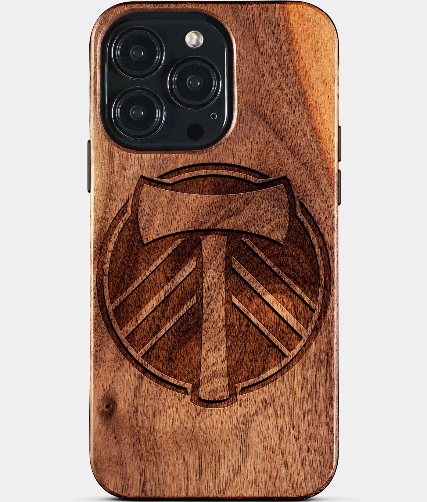 Custom Portland Timbers iPhone 15/15 Pro/15 Pro Max/15 Plus Case - Carved Wood Lightning Covers - Eco-friendly Portland Timbers iPhone 15 Case - Custom Portland Timbers Gift For Him - Monogrammed Personalized iPhone 15 Cover By Engraved In Nature
