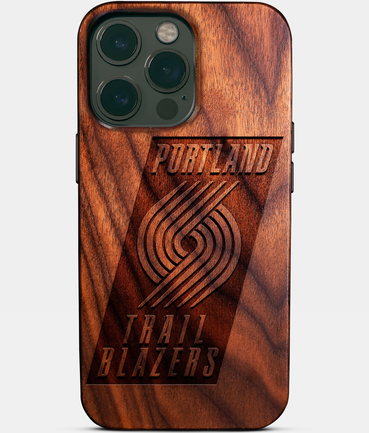 Custom Portland Trail Blazers iPhone 14/14 Pro/14 Pro Max/14 Plus Case - Carved Wood TrailBlazers Cover - Eco-friendly Portland Trail Blazers iPhone 14 Case - Custom Portland Trail Blazers Gift For Him - Monogrammed Personalized iPhone 14 Cover By Engraved In Nature