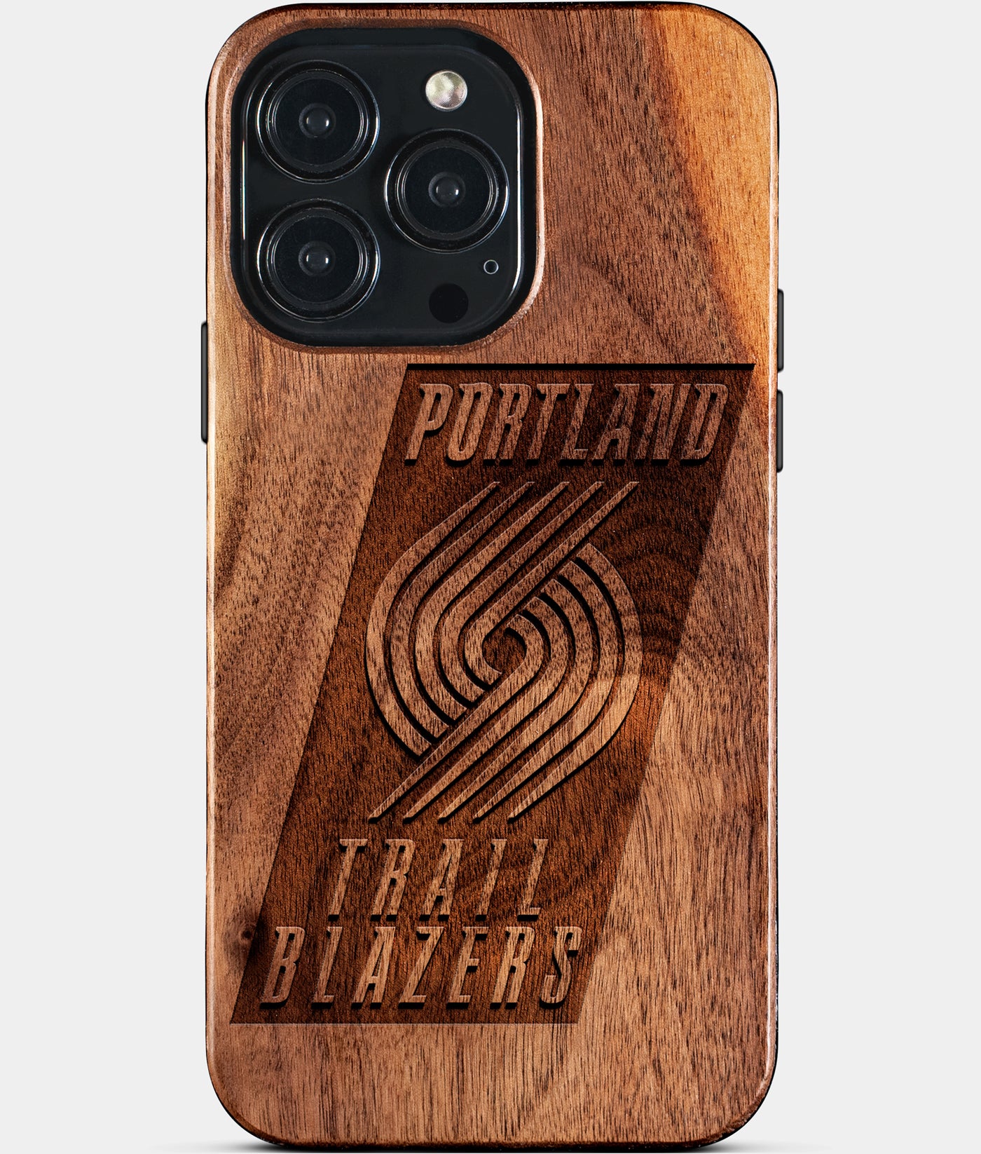 Custom Portland Trail Blazers iPhone 15/15 Pro/15 Pro Max/15 Plus Case - Carved Wood TrailBlazers Cover - Eco-friendly Portland Trail Blazers iPhone 15 Case - Custom Portland Trail Blazers Gift For Him - Monogrammed Personalized iPhone 15 Cover By Engraved In Nature