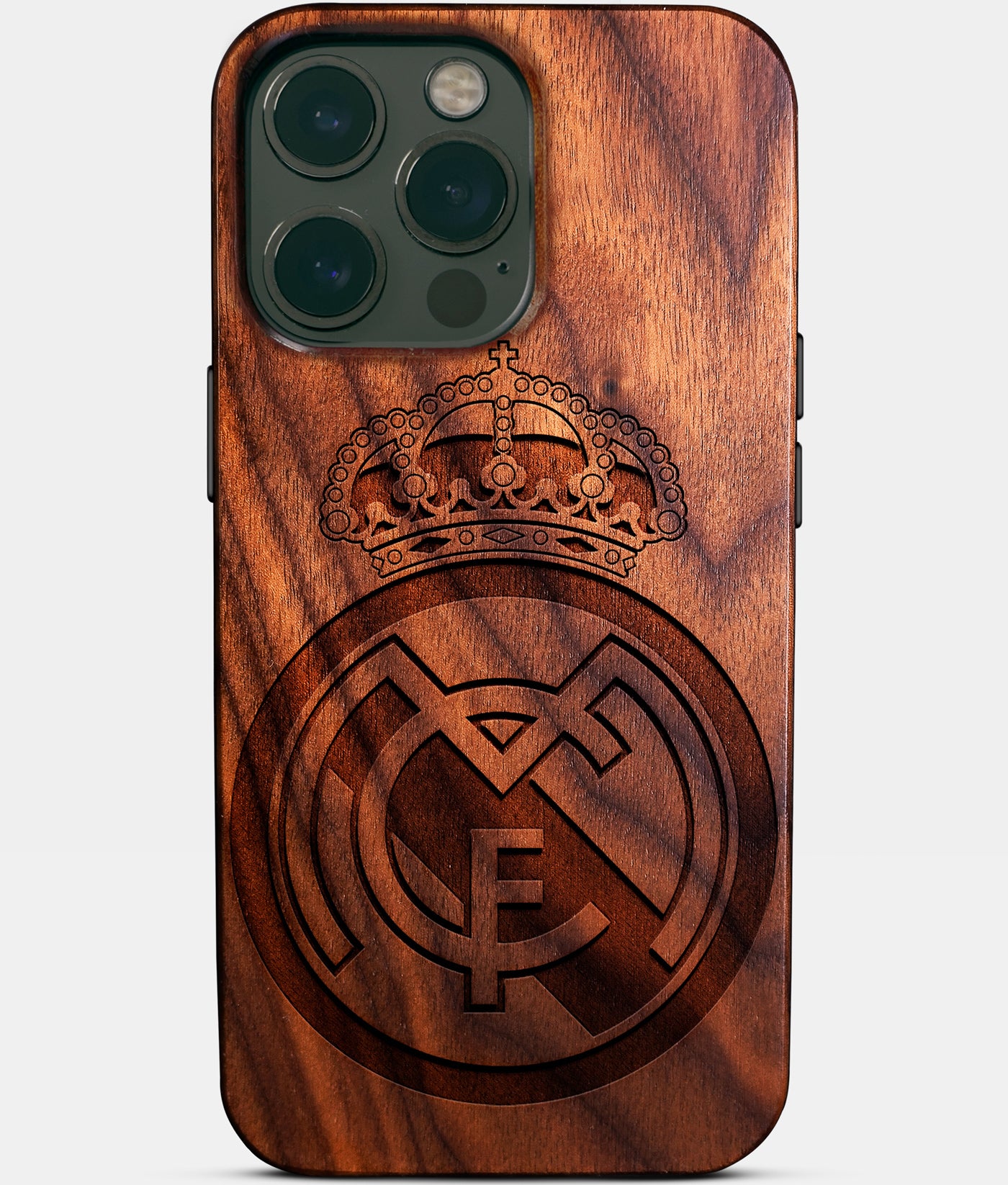 Custom Real Madrid C.F. iPhone 14/14 Pro/14 Pro Max/14 Plus Case - Carved Wood Real Madrid C.F. Cover - Eco-friendly Real Madrid Cf iPhone 14 Case - Custom Real Madrid Cf Gift For Him - Monogrammed Personalized iPhone 14 Cover By Engraved In Nature