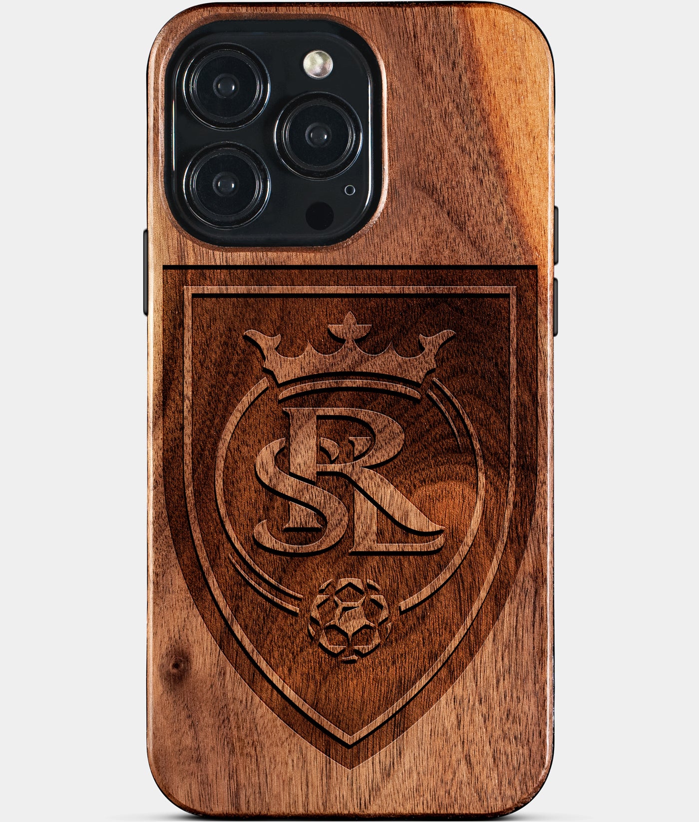 Custom Real Salt Lake iPhone 15/15 Pro/15 Pro Max/15 Plus Case - Carved Wood Real Salt Lake Cover - Eco-friendly Real Salt Lake iPhone 15 Case - Custom Real Salt Lake Gift For Him - Monogrammed Personalized iPhone 15 Cover By Engraved In Nature