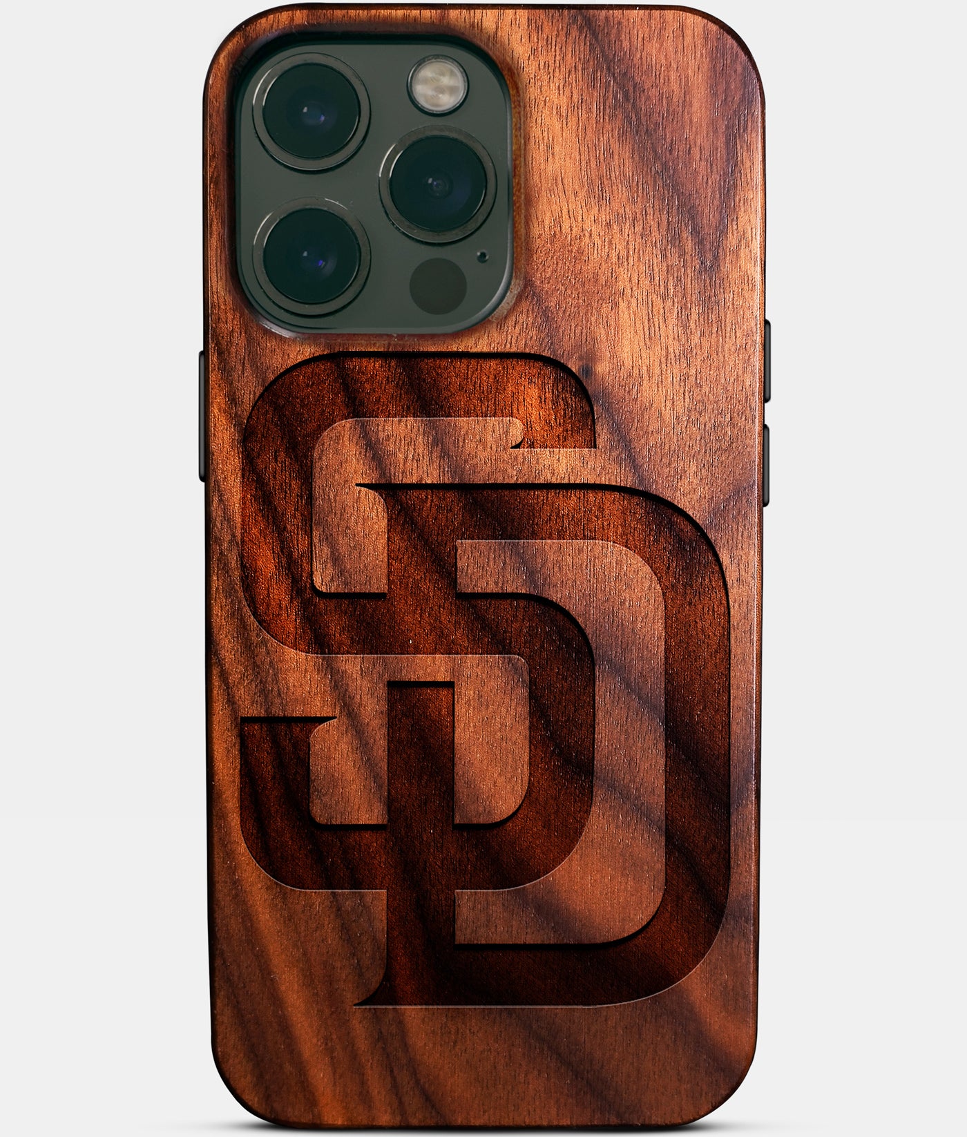 Custom San Diego Padres iPhone 14/14 Pro/14 Pro Max/14 Plus Case - Carved Wood Padres Cover - Eco-friendly San Diego Padres iPhone 14 Case - Custom San Diego Padres Gift For Him - Monogrammed Personalized iPhone 14 Cover By Engraved In Nature