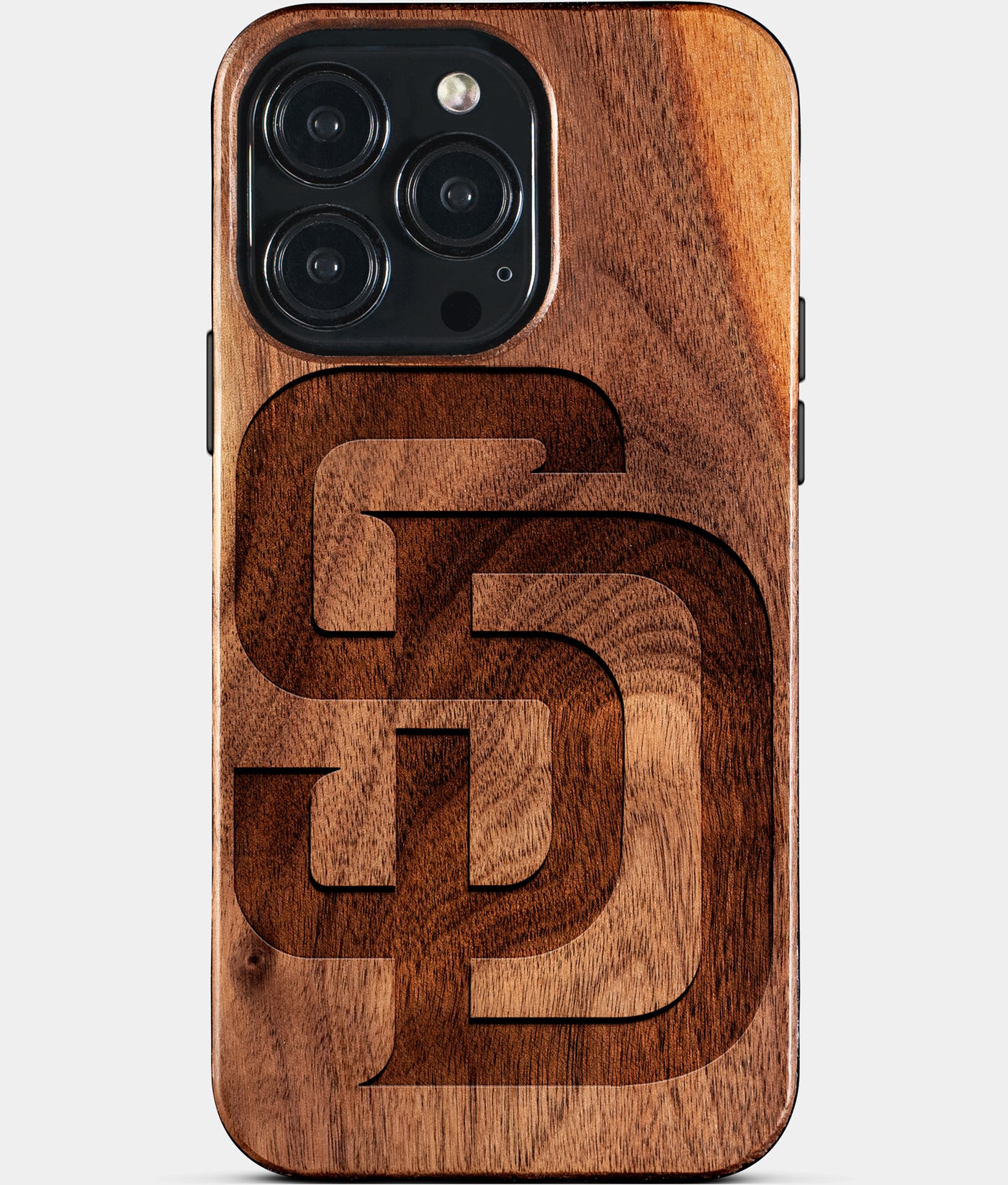 Custom San Diego Padres iPhone 15/15 Pro/15 Pro Max/15 Plus Case - Carved Wood Padres Cover - Eco-friendly San Diego Padres iPhone 15 Case - Custom San Diego Padres Gift For Him - Monogrammed Personalized iPhone 15 Cover By Engraved In Nature