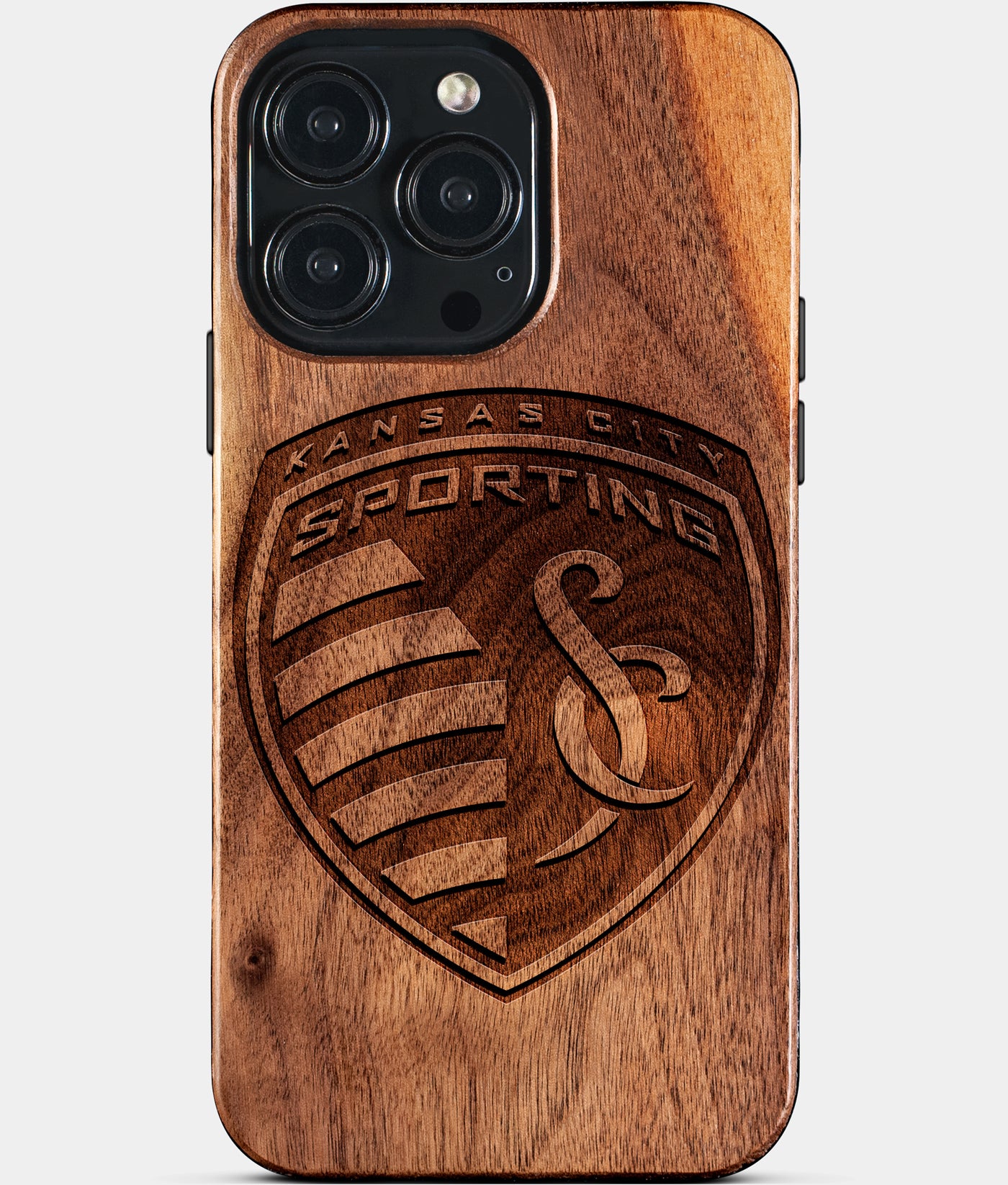 Custom Sporting Kansas City iPhone 15/15 Pro/15 Pro Max/15 Plus Case - Carved Wood Sporting Kansas City Cover - Eco-friendly Sporting Kansas City iPhone 15 Case - Custom Sporting Kansas City Gift For Him - Monogrammed Personalized iPhone 15 Cover By Engraved In Nature