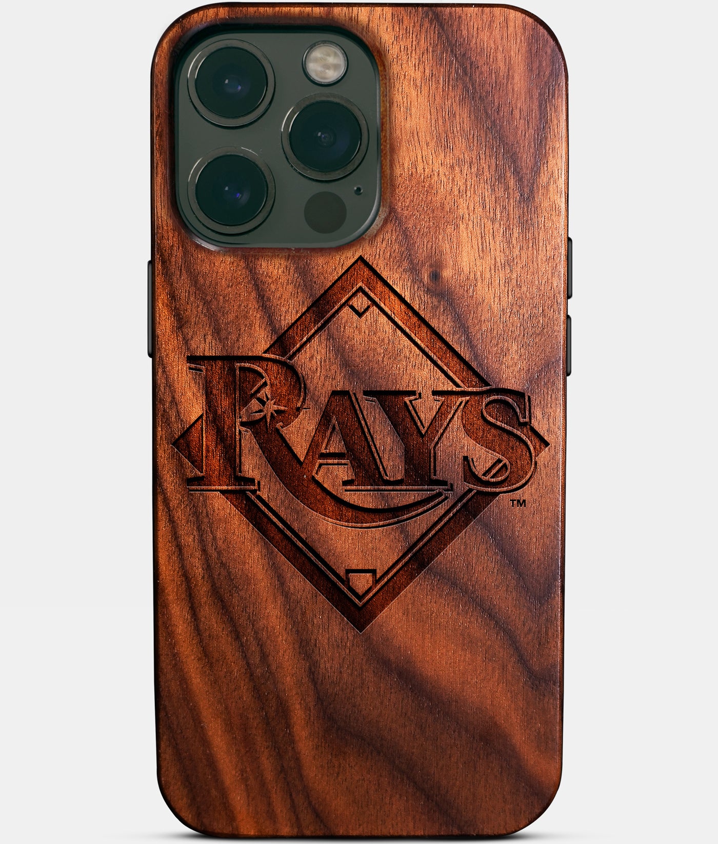 Custom Tampa Bay Rays iPhone 14/14 Pro/14 Pro Max/14 Plus Case - Carved Wood Rays Cover - Eco-friendly Tampa Bay Rays iPhone 14 Case - Custom Tampa Bay Rays Gift For Him - Monogrammed Personalized iPhone 14 Cover By Engraved In Nature